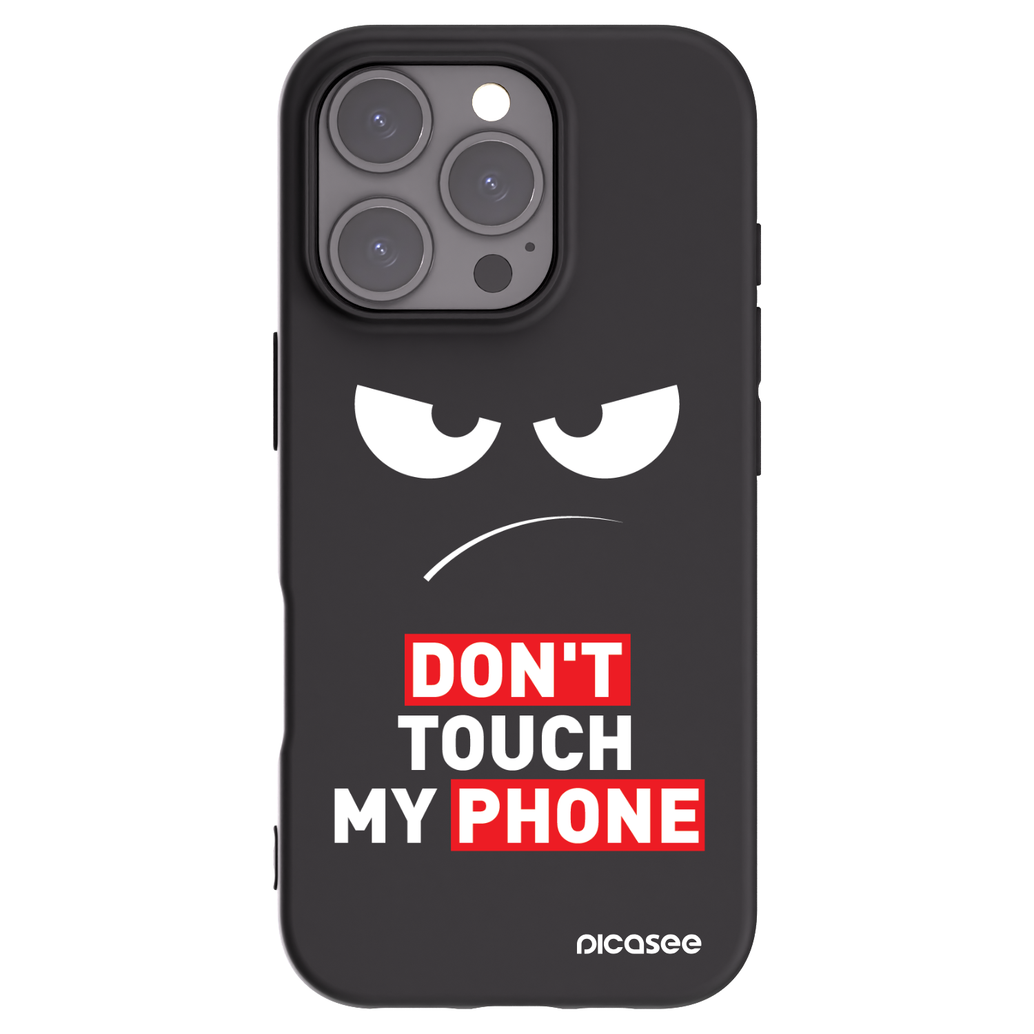 Picasee silikonowe czarne etui na Apple iPhone 16 Pro - Angry Eyes - Transparent