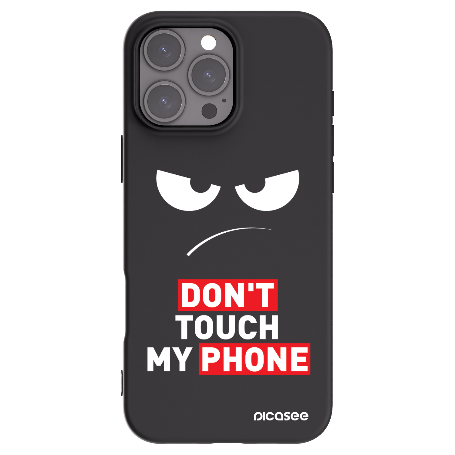 Picasee silikonowe czarne etui na Apple iPhone 16 Pro Max - Angry Eyes - Transparent