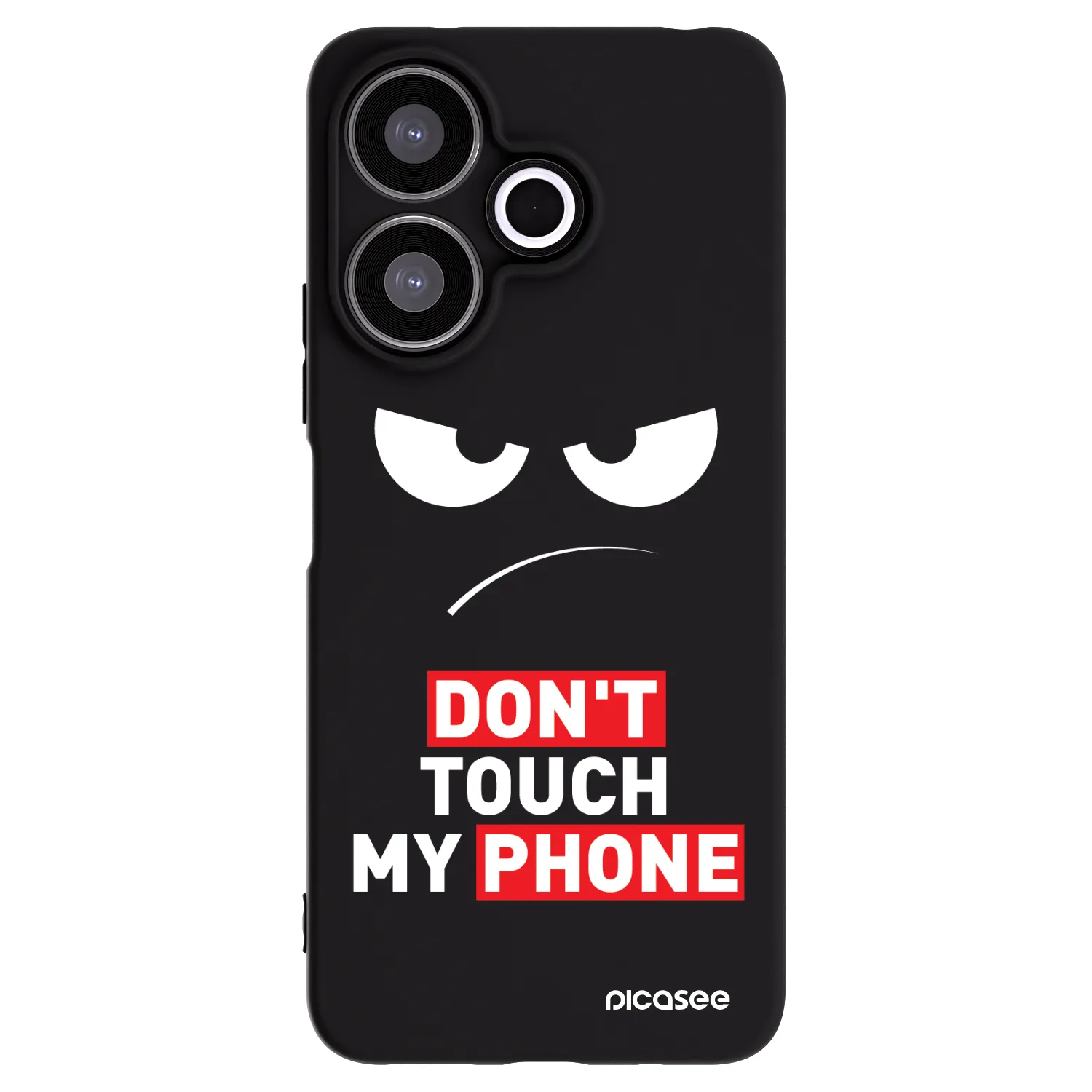 Picasee silikonowe czarne etui na Xiaomi Redmi 13 4G - Angry Eyes - Transparent
