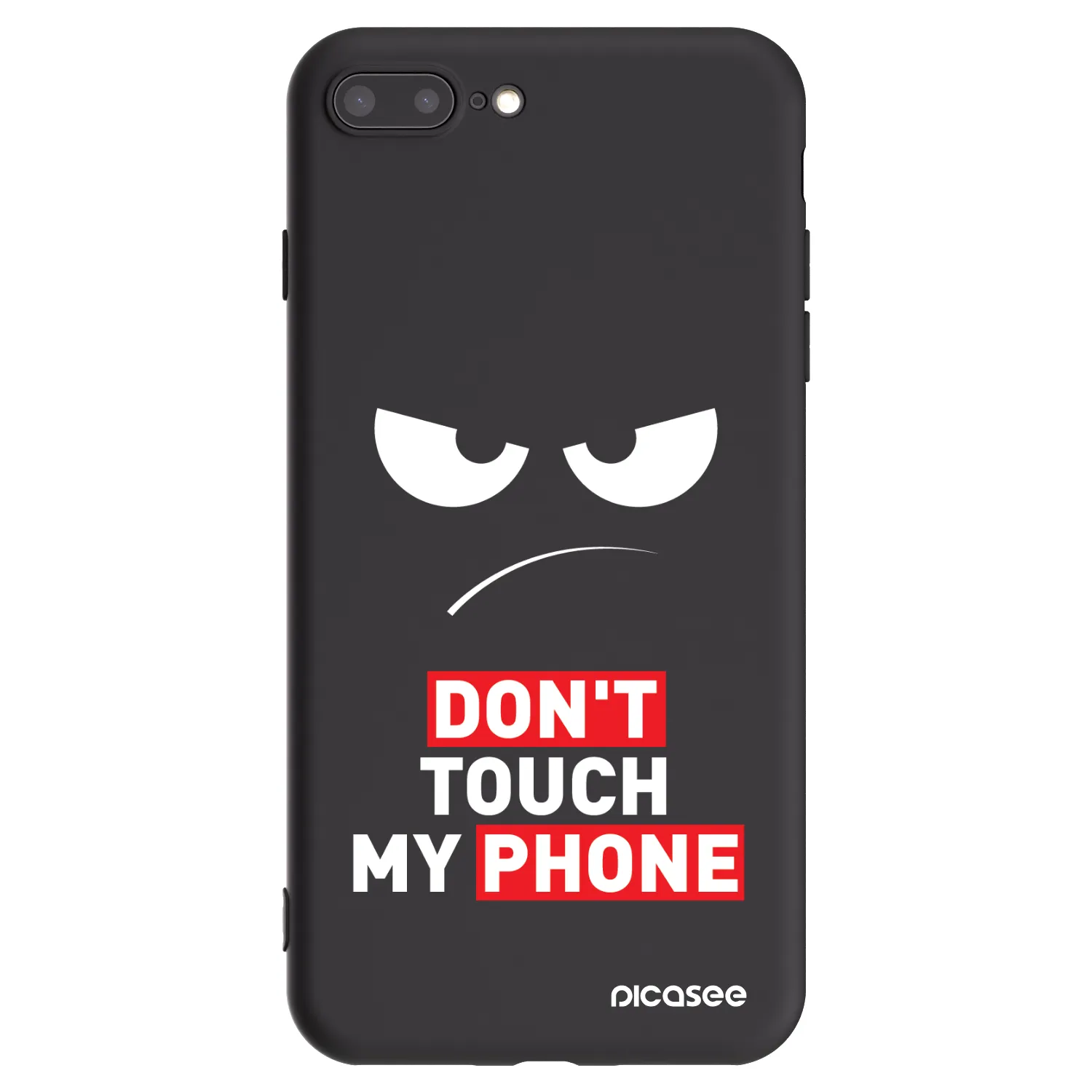 Picasee silikonowe czarne etui na Apple iPhone 8 Plus - Angry Eyes - Transparent