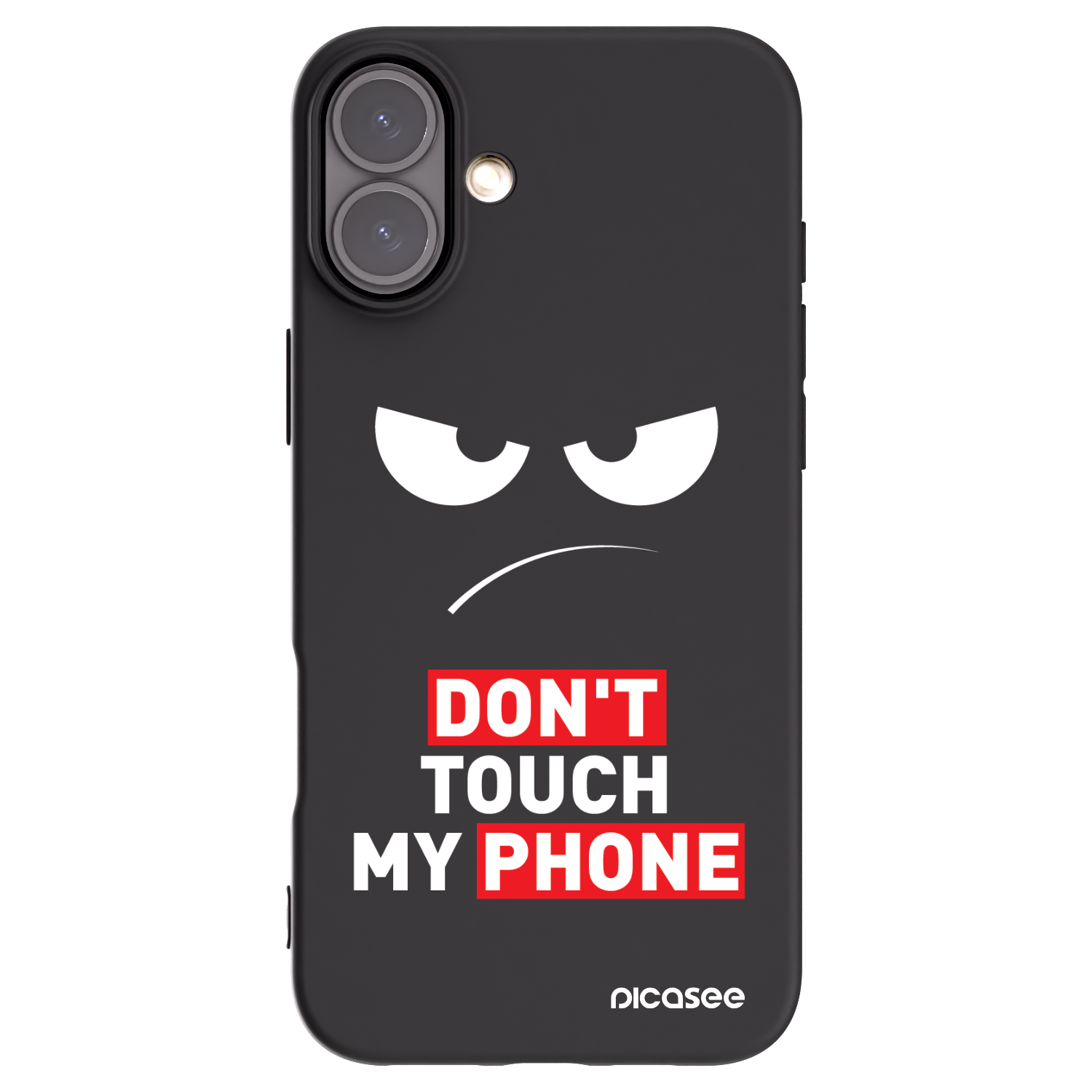 Picasee silikonowe czarne etui na Apple iPhone 16 Plus - Angry Eyes - Transparent