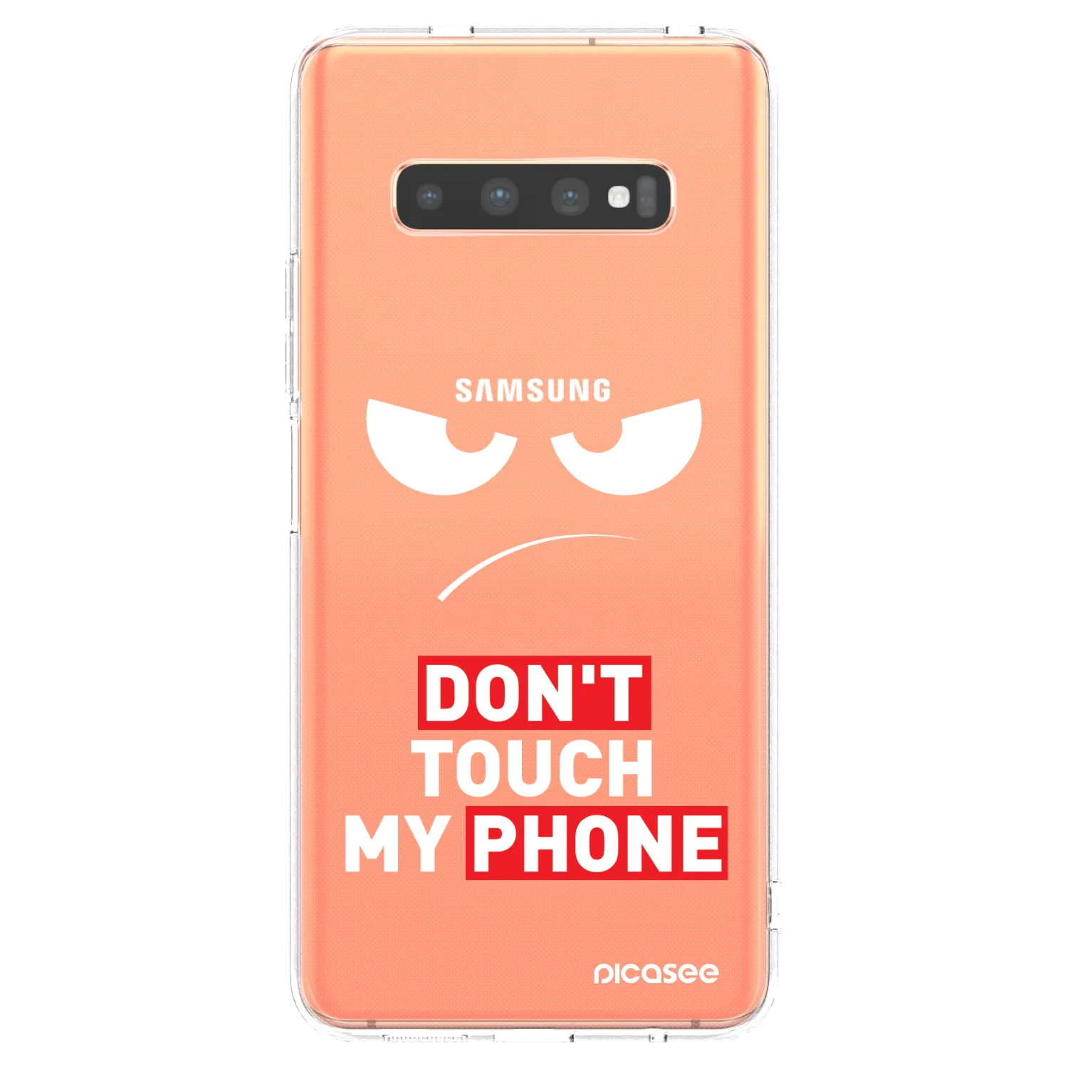 Picasee silikonowe przeźroczyste etui na Samsung Galaxy S10 Plus G975 - Angry Eyes - Transparent