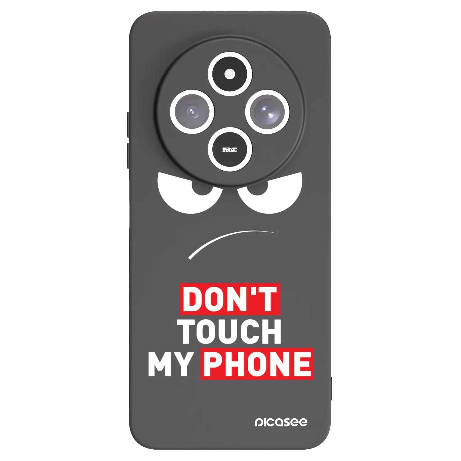 Picasee silikonowe czarne etui na Xiaomi Redmi 14C - Angry Eyes - Transparent