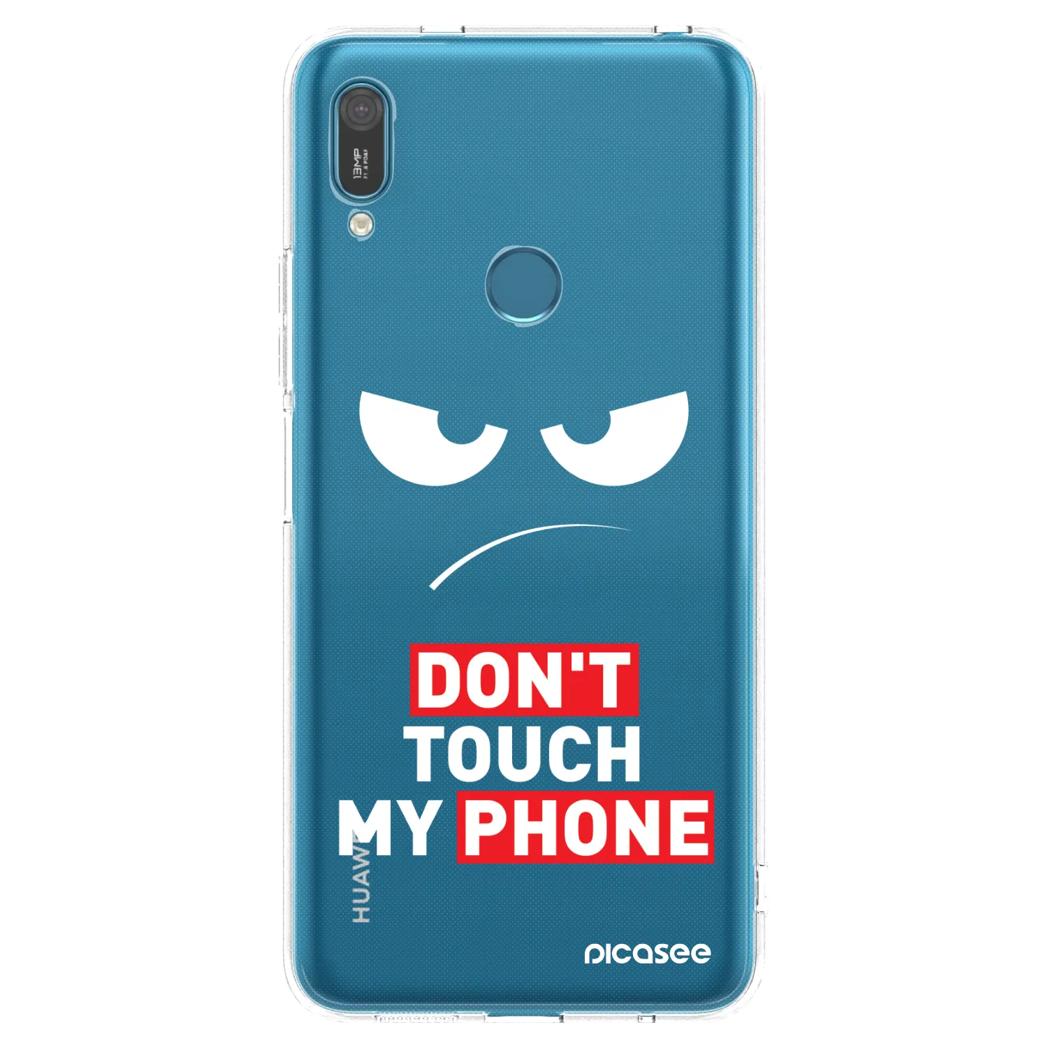 Picasee silikonowe przeźroczyste etui na Huawei Y7 2019 - Angry Eyes - Transparent