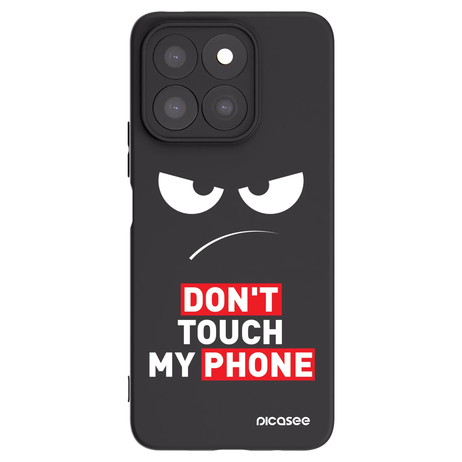 Picasee silikonowe czarne etui na Honor X8c - Angry Eyes - Transparent