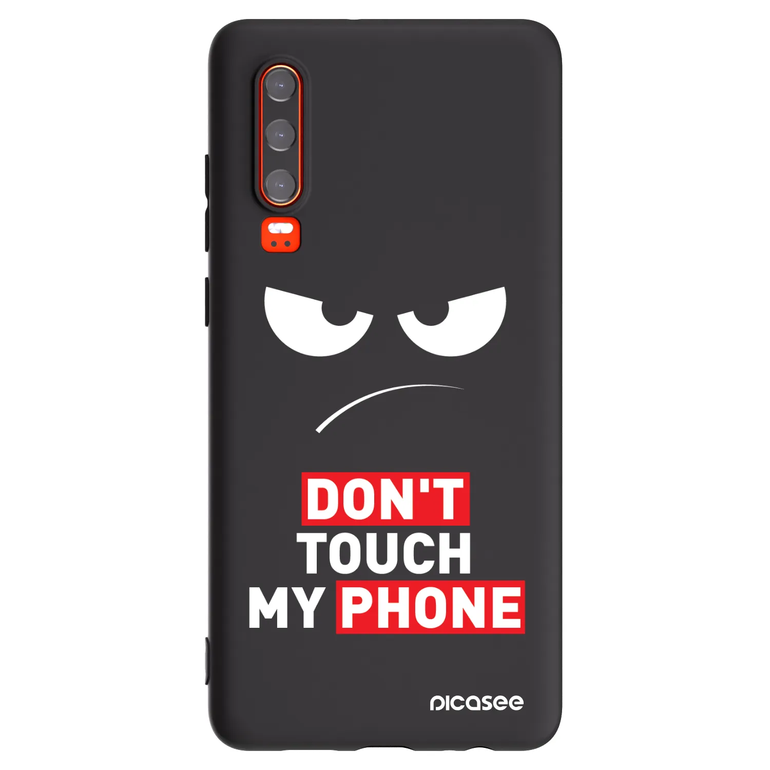 Picasee silikonowe czarne etui na Huawei P30 - Angry Eyes - Transparent
