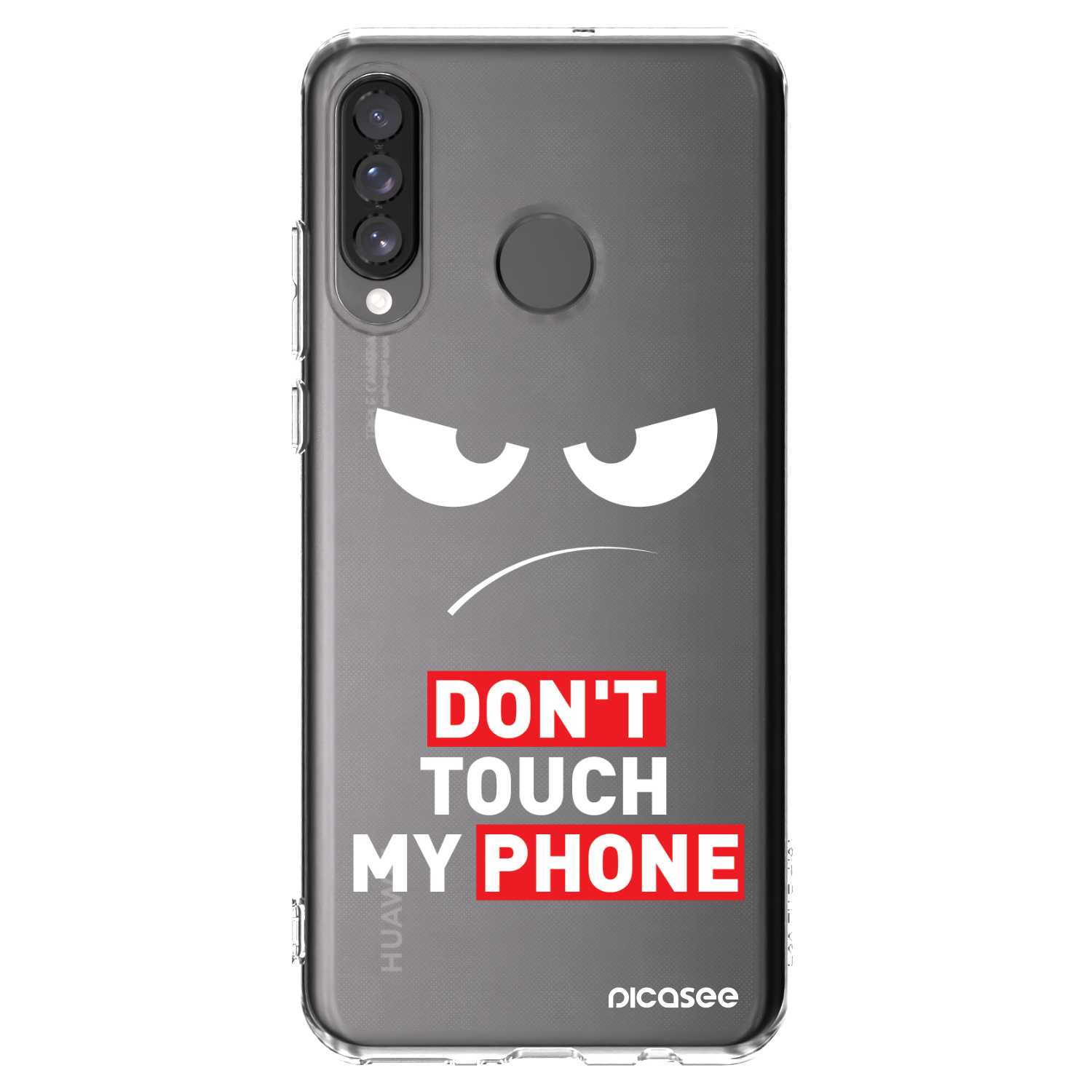 Picasee silikonowe przeźroczyste etui na Huawei P30 Lite - Angry Eyes - Transparent