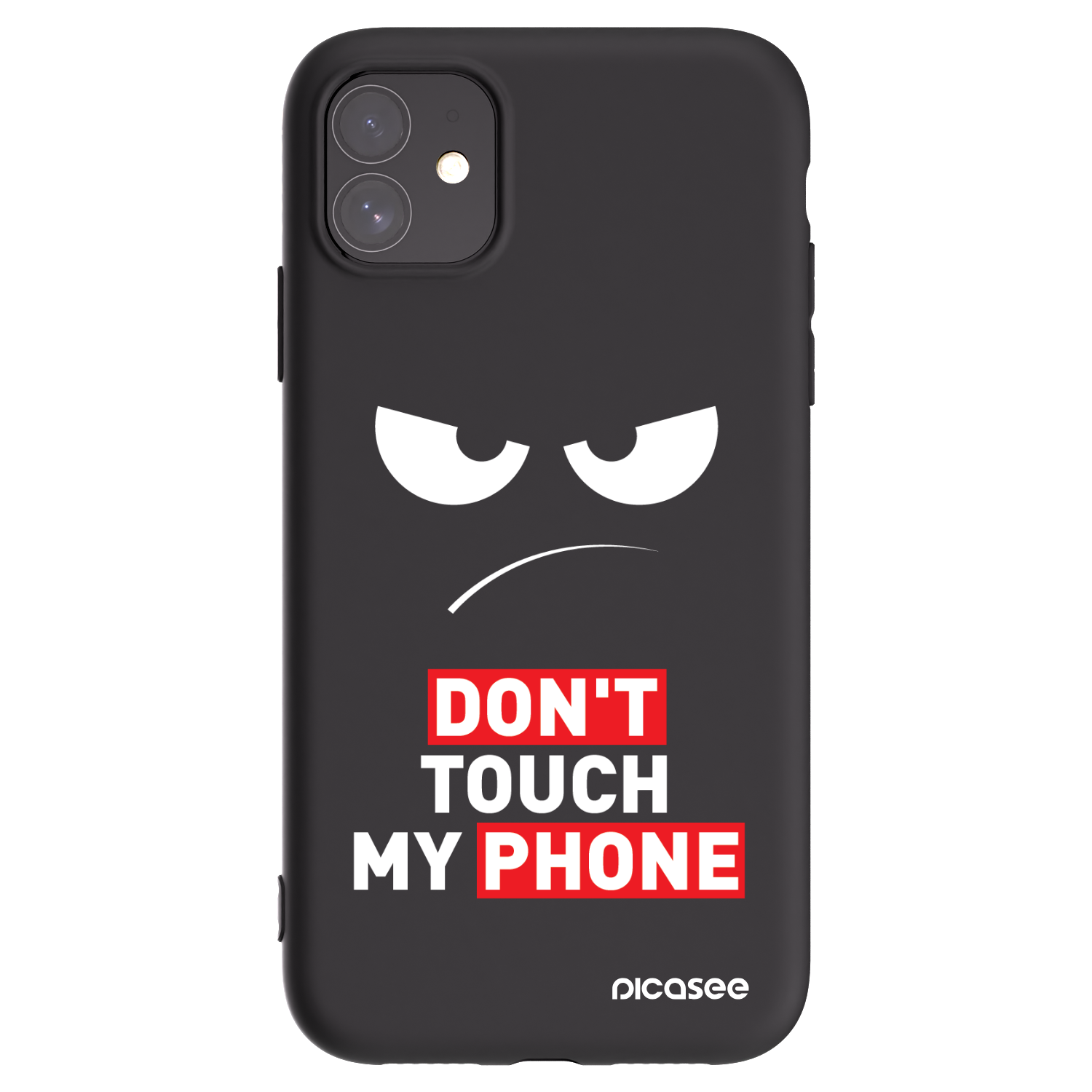 Picasee silikonowe czarne etui na Apple iPhone 11 - Angry Eyes - Transparent