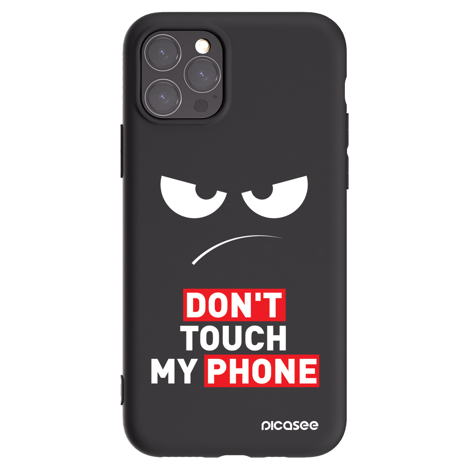 Picasee silikonowe czarne etui na Apple iPhone 11 Pro - Angry Eyes - Transparent
