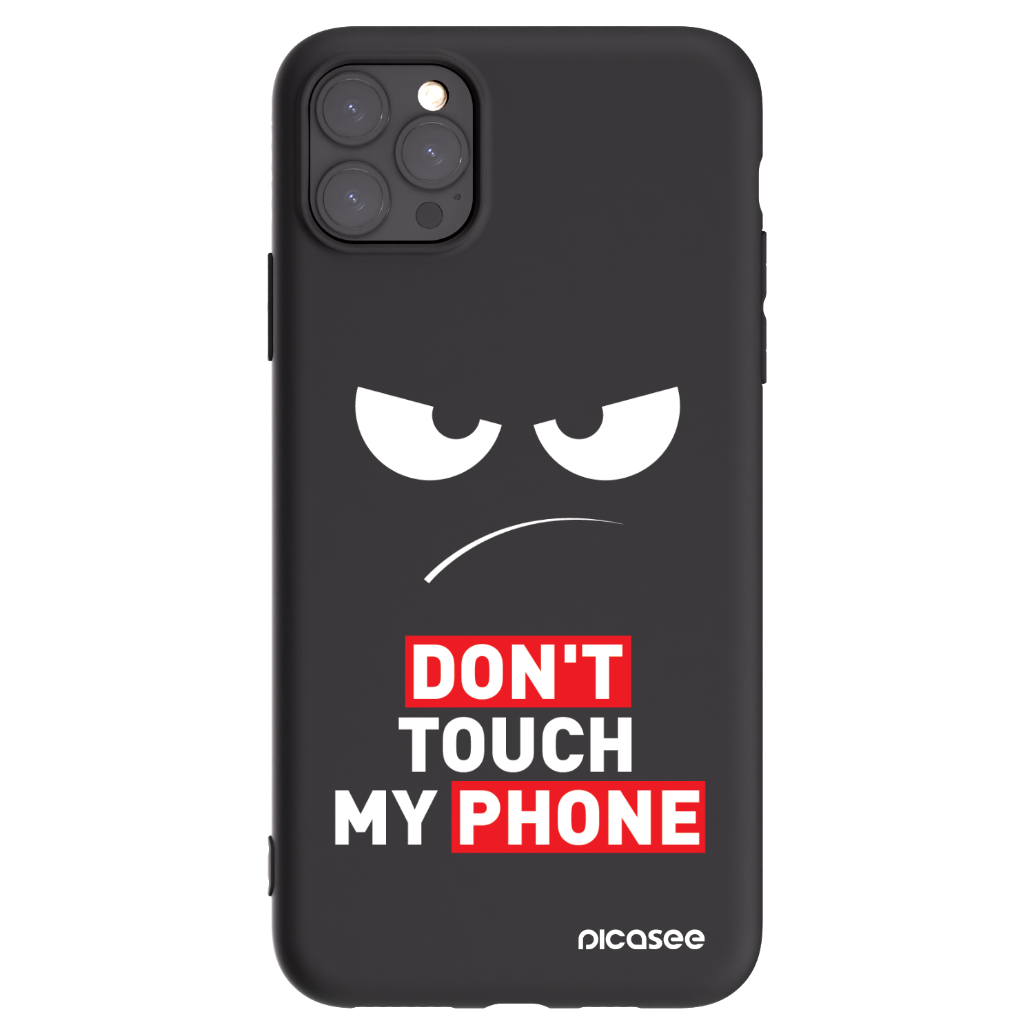 Picasee silikonowe czarne etui na Apple iPhone 11 Pro Max - Angry Eyes - Transparent