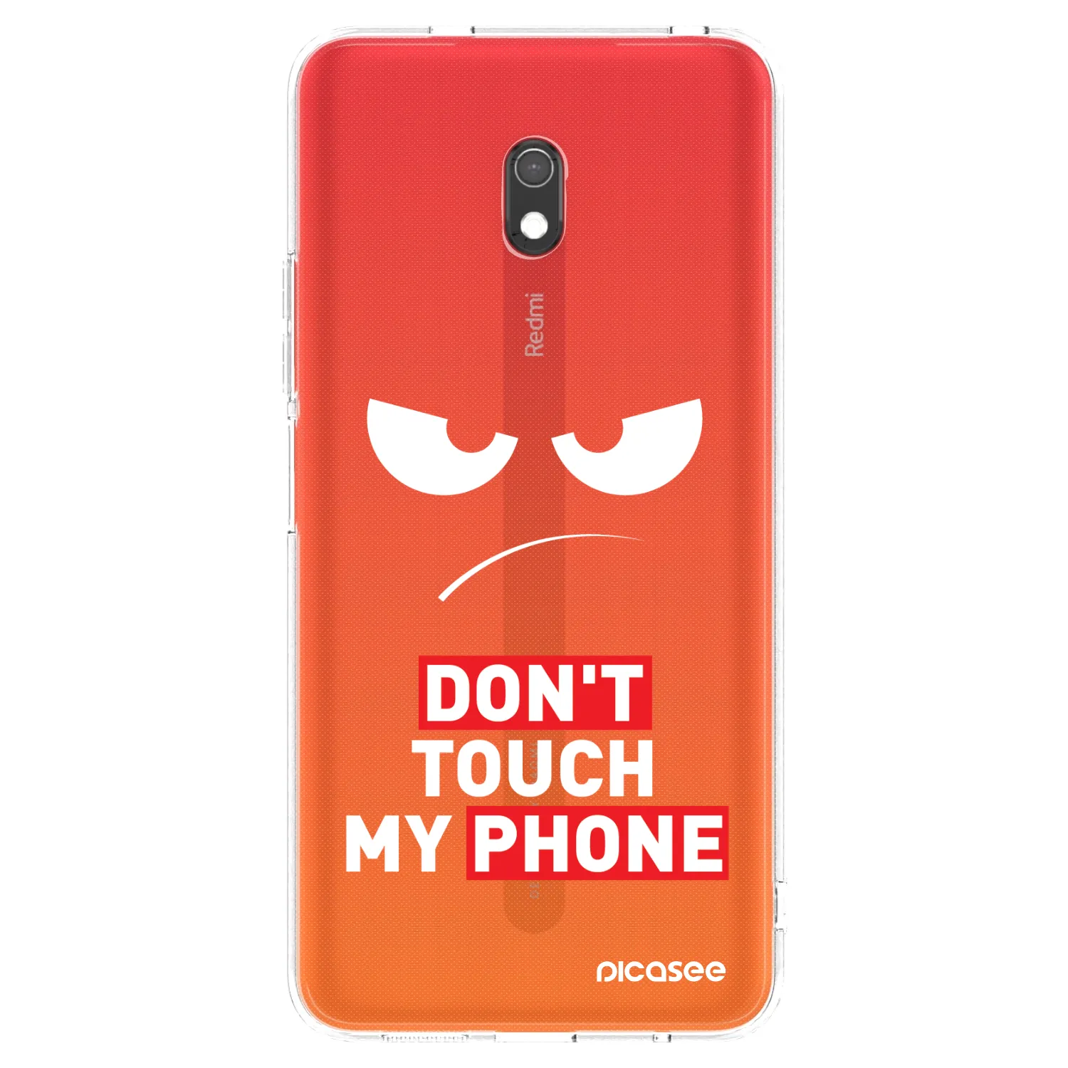 Picasee silikonowe przeźroczyste etui na Xiaomi Redmi 8A - Angry Eyes - Transparent