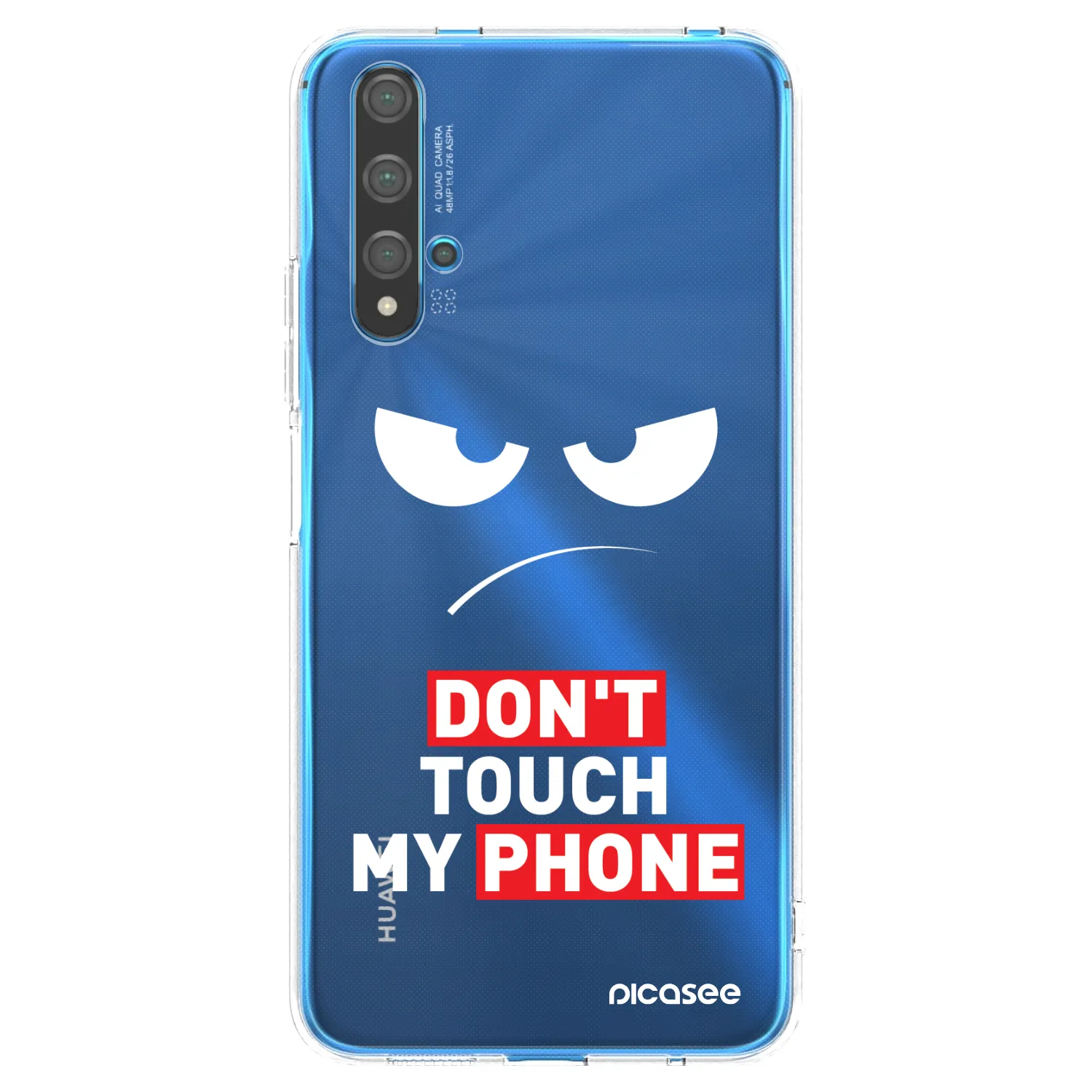 Picasee silikonowe przeźroczyste etui na Huawei Nova 5T - Angry Eyes - Transparent