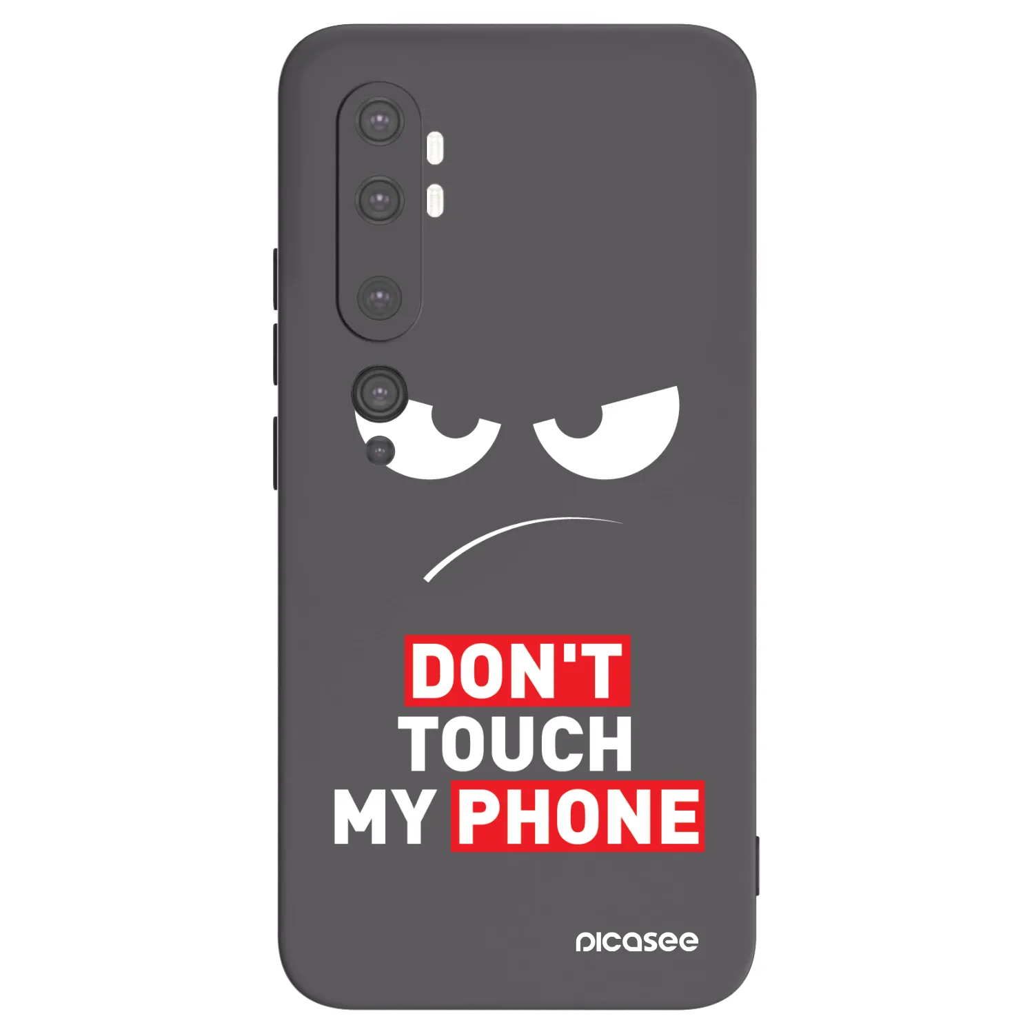 Picasee silikonowe czarne etui na Xiaomi Mi Note 10 (Pro) - Angry Eyes - Transparent