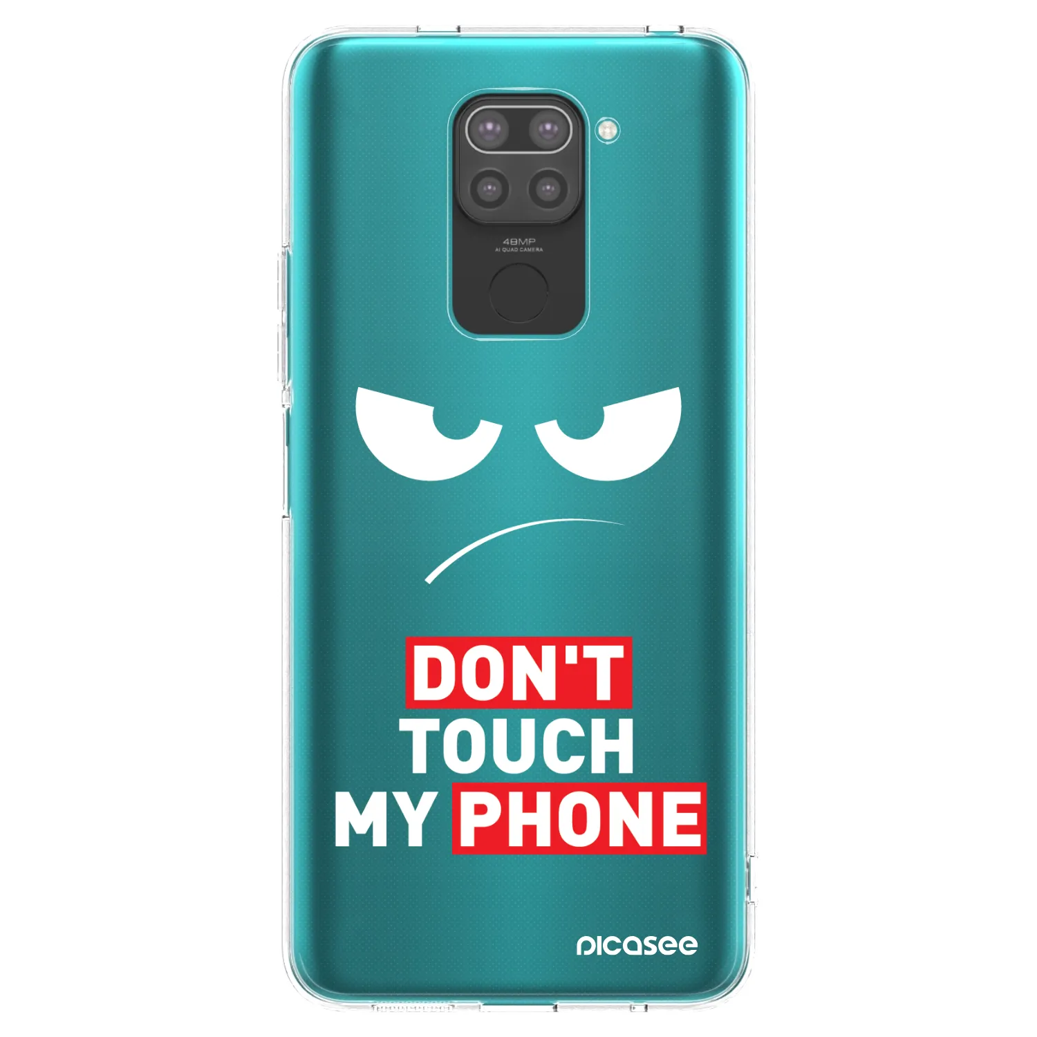 Picasee silikonowe czarne etui na Xiaomi Redmi Note 9 - Angry Eyes - Transparent