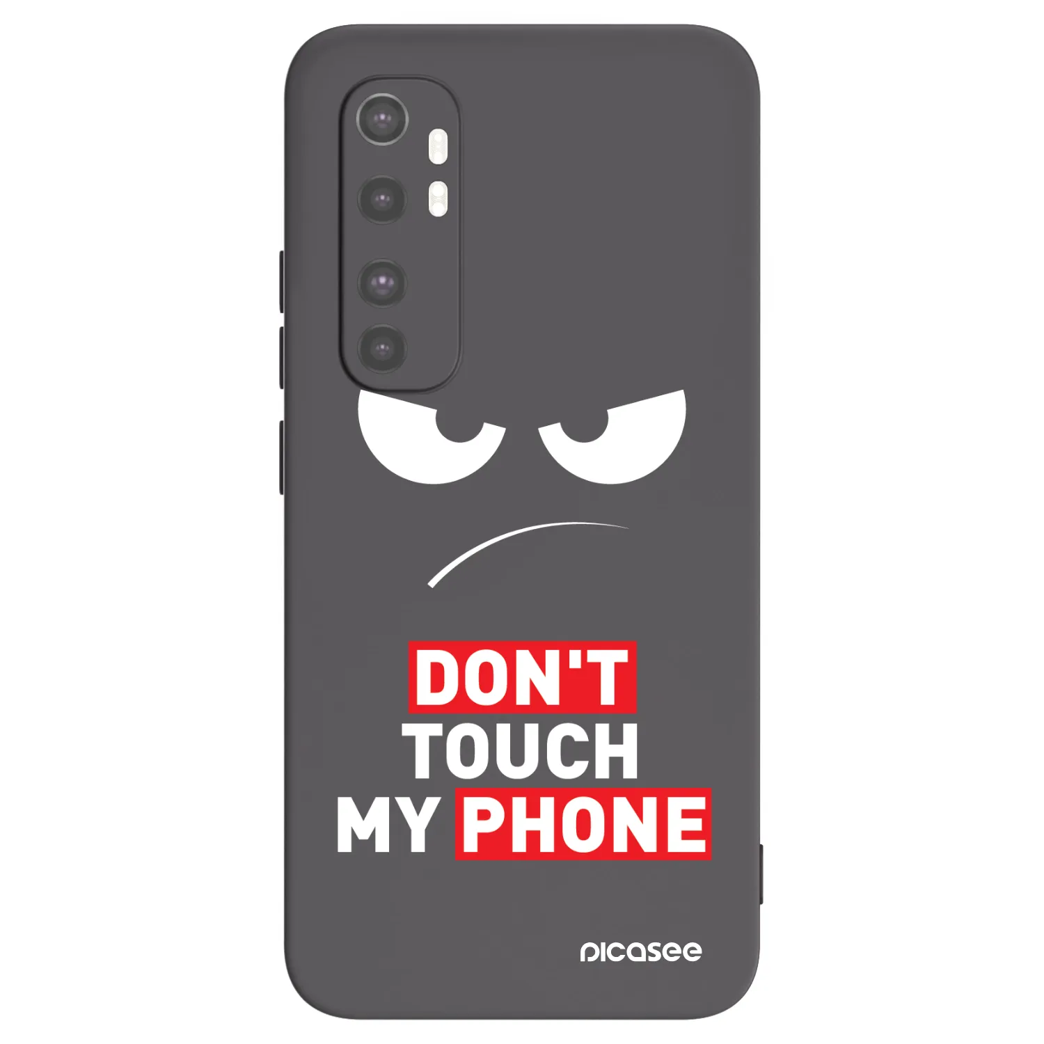 Picasee silikonowe czarne etui na Xiaomi Mi Note 10 Lite - Angry Eyes - Transparent