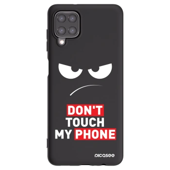 Picasee silikonowe czarne etui na Samsung Galaxy A12 A125F - Angry Eyes - Transparent