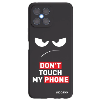 Picasee silikonowe czarne etui na Honor X8 4G - Angry Eyes - Transparent