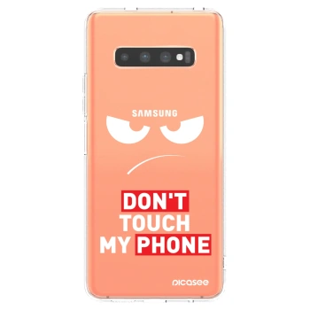 Picasee silikonowe przeźroczyste etui na Samsung Galaxy S10 Plus G975 - Angry Eyes - Transparent
