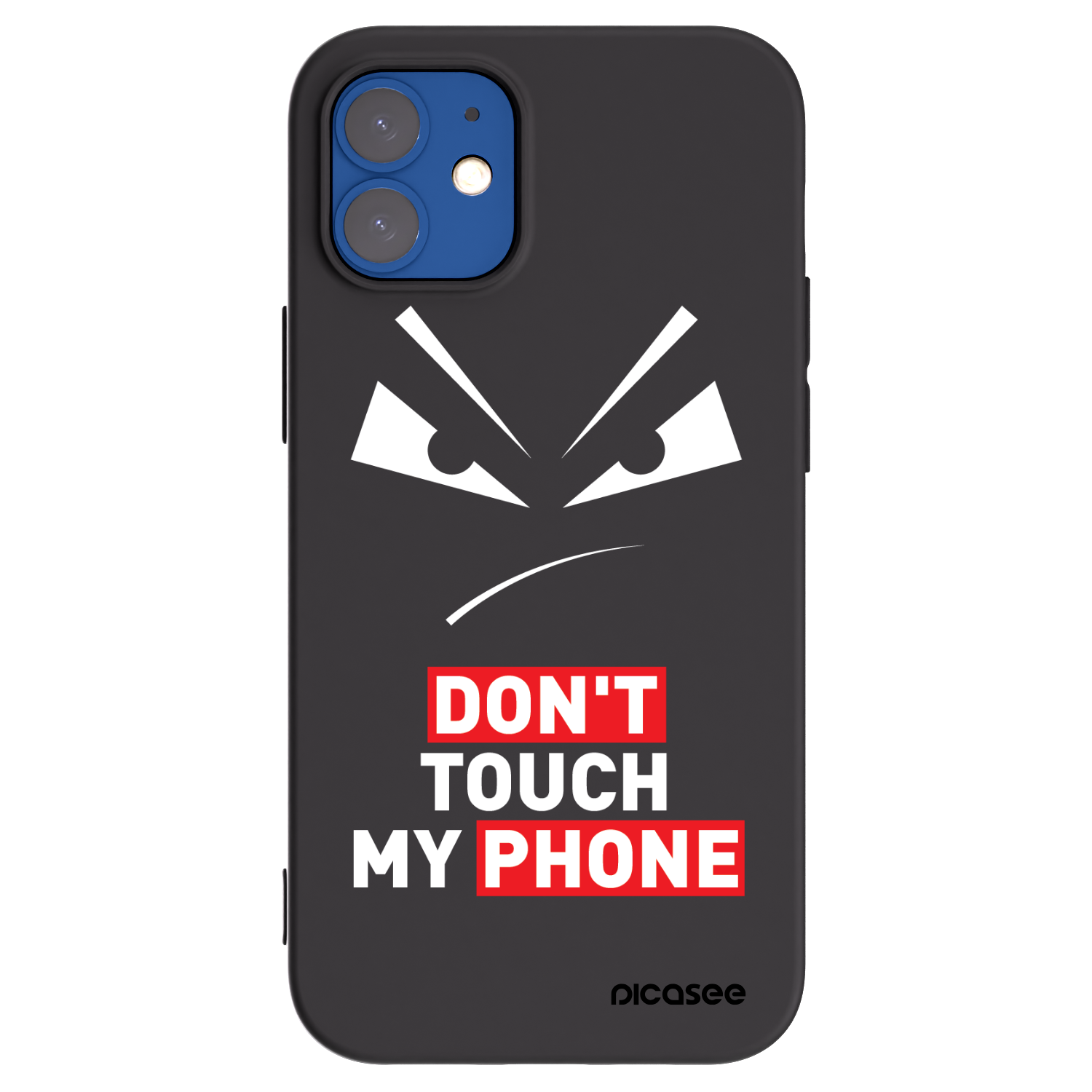 Picasee silikonowe czarne etui na Apple iPhone 12 mini - Evil Eye - Transparent