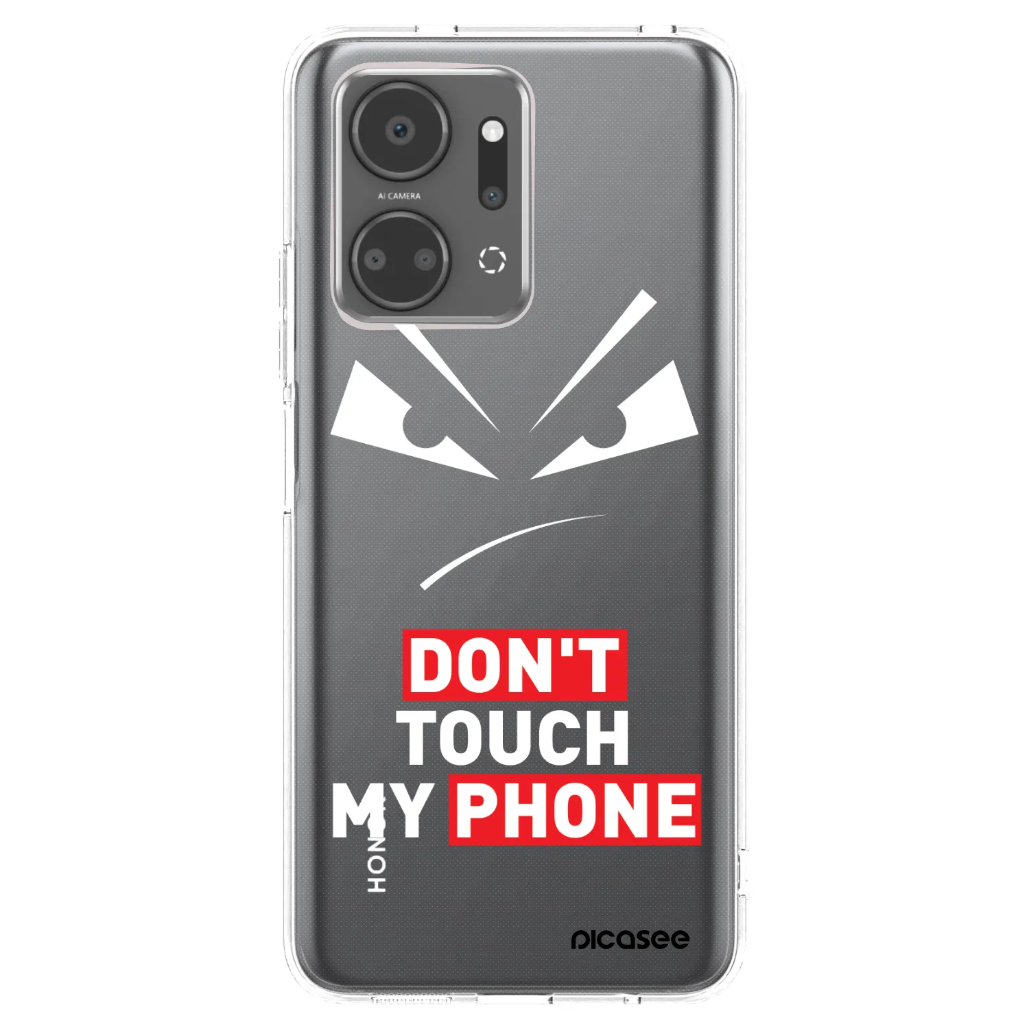 Picasee silikonowe przeźroczyste etui na Honor X7a - Evil Eye - Transparent