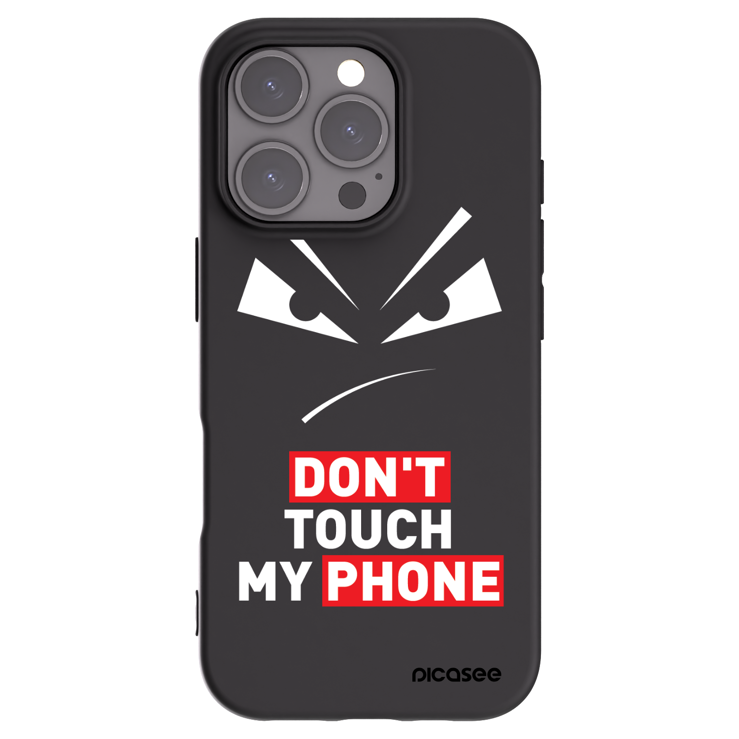 Picasee silikonowe czarne etui na Apple iPhone 16 Pro - Evil Eye - Transparent