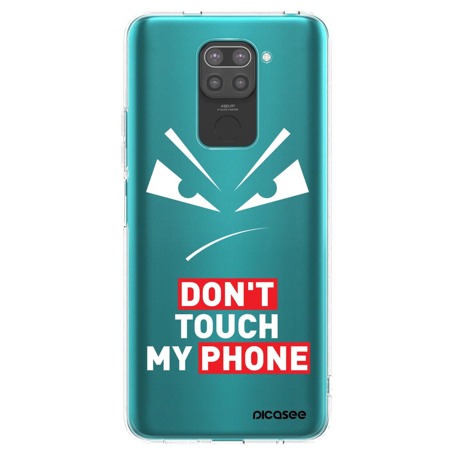 Picasee silikonowe czarne etui na Xiaomi Redmi Note 9 - Evil Eye - Transparent