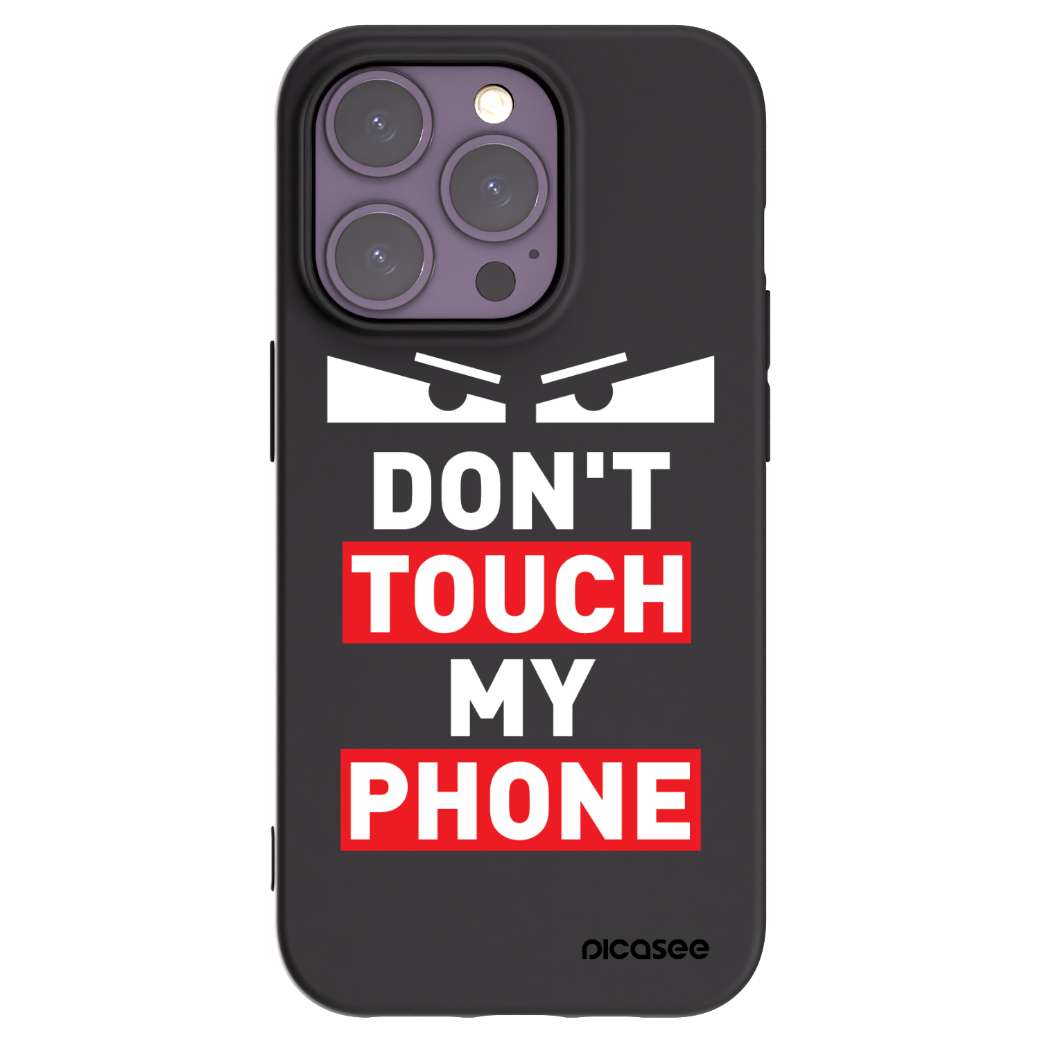 Picasee silikonowe czarne etui na Apple iPhone 14 Pro - Shadow Eye - Transparent