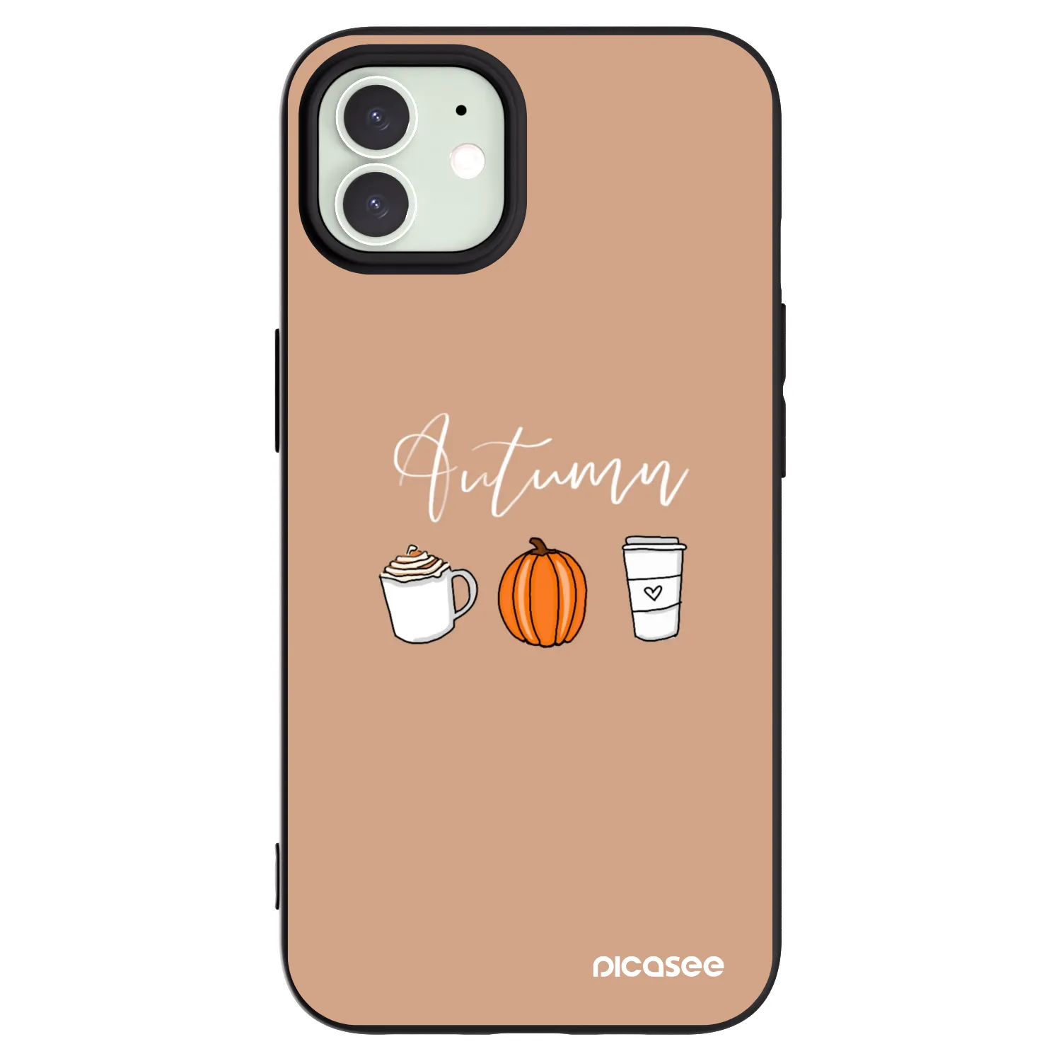 Picasee silikonowe czarne etui na Apple iPhone 12 Pro - Autumn