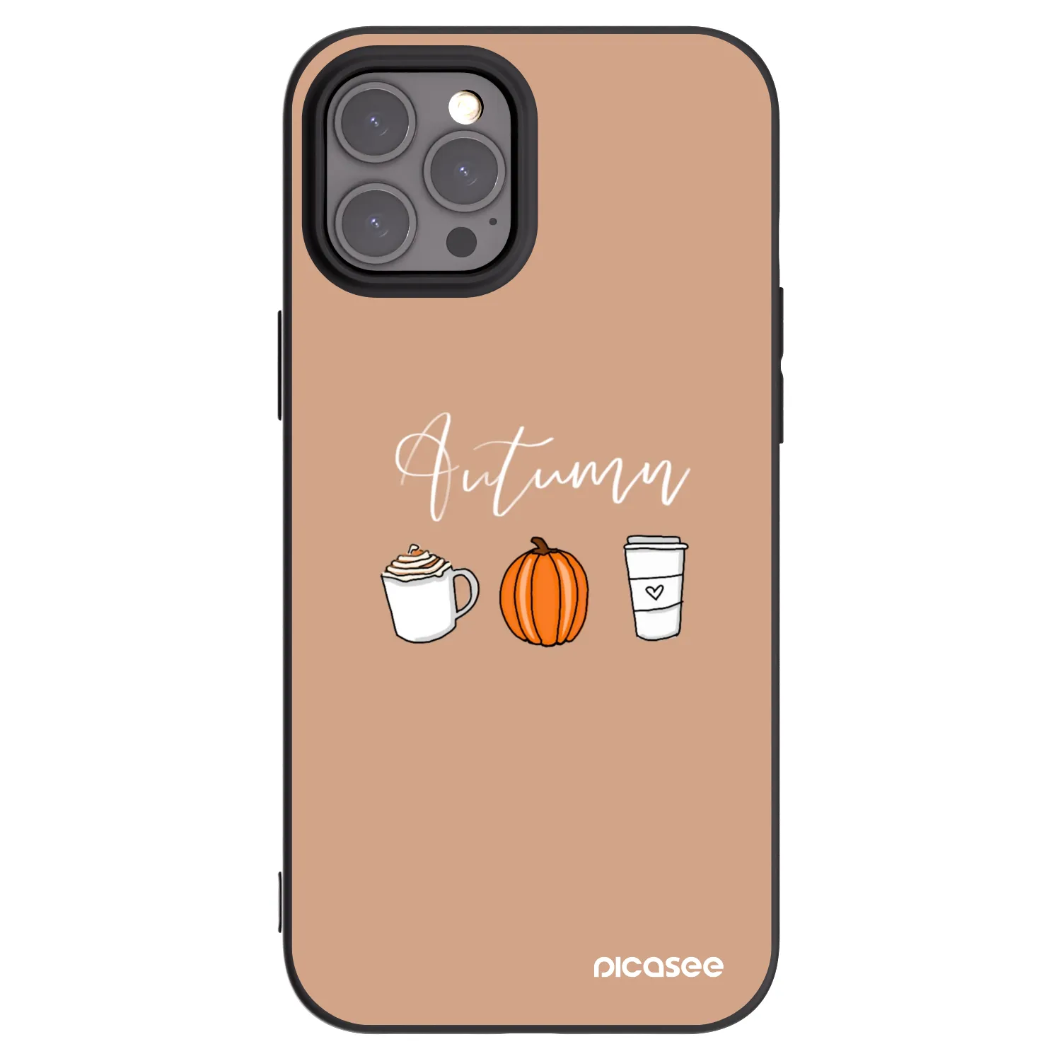Picasee silikonowe czarne etui na Apple iPhone 12 Pro Max - Autumn