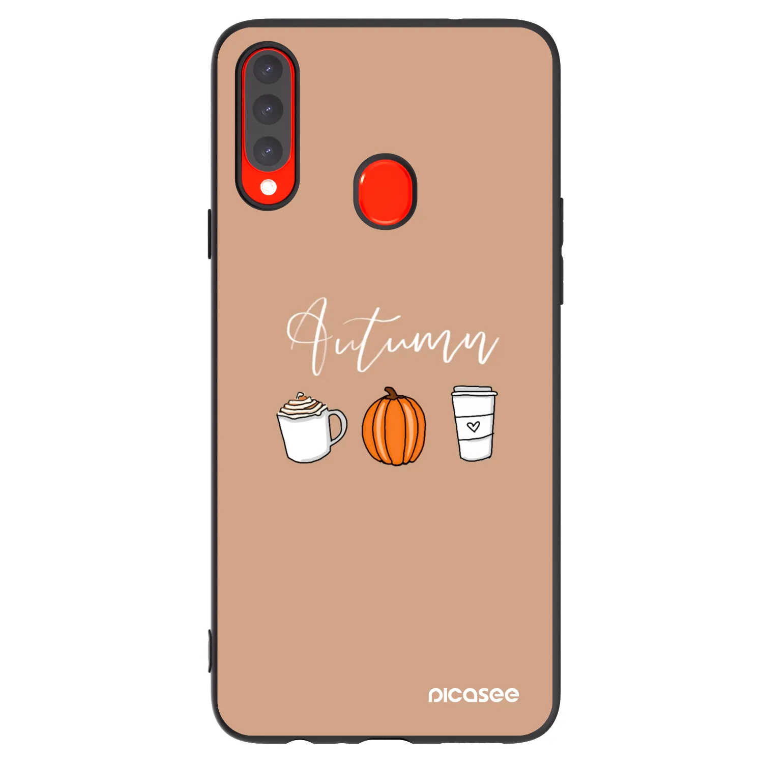 Picasee silikonowe czarne etui na Samsung Galaxy A20s - Autumn