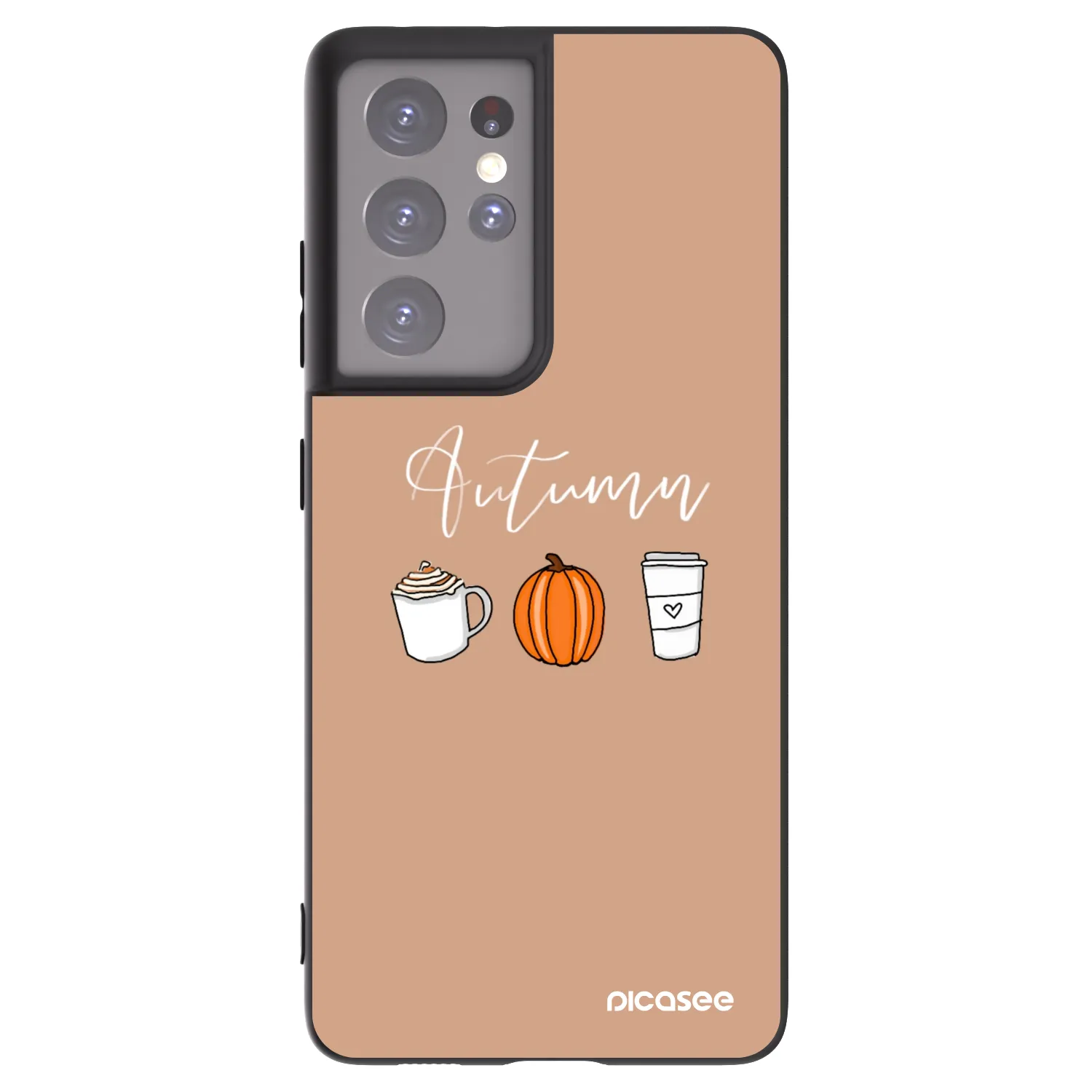 Picasee silikonowe czarne etui na Samsung Galaxy S21 Ultra 5G G998B - Autumn