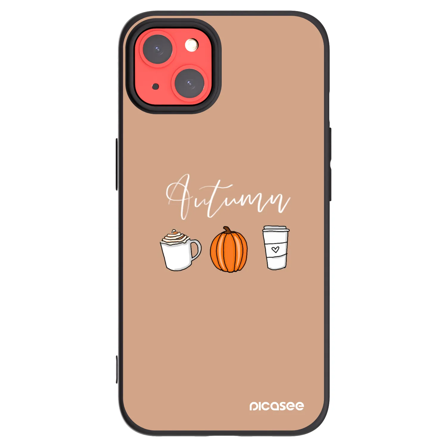 Picasee silikonowe czarne etui na Apple iPhone 13 - Autumn