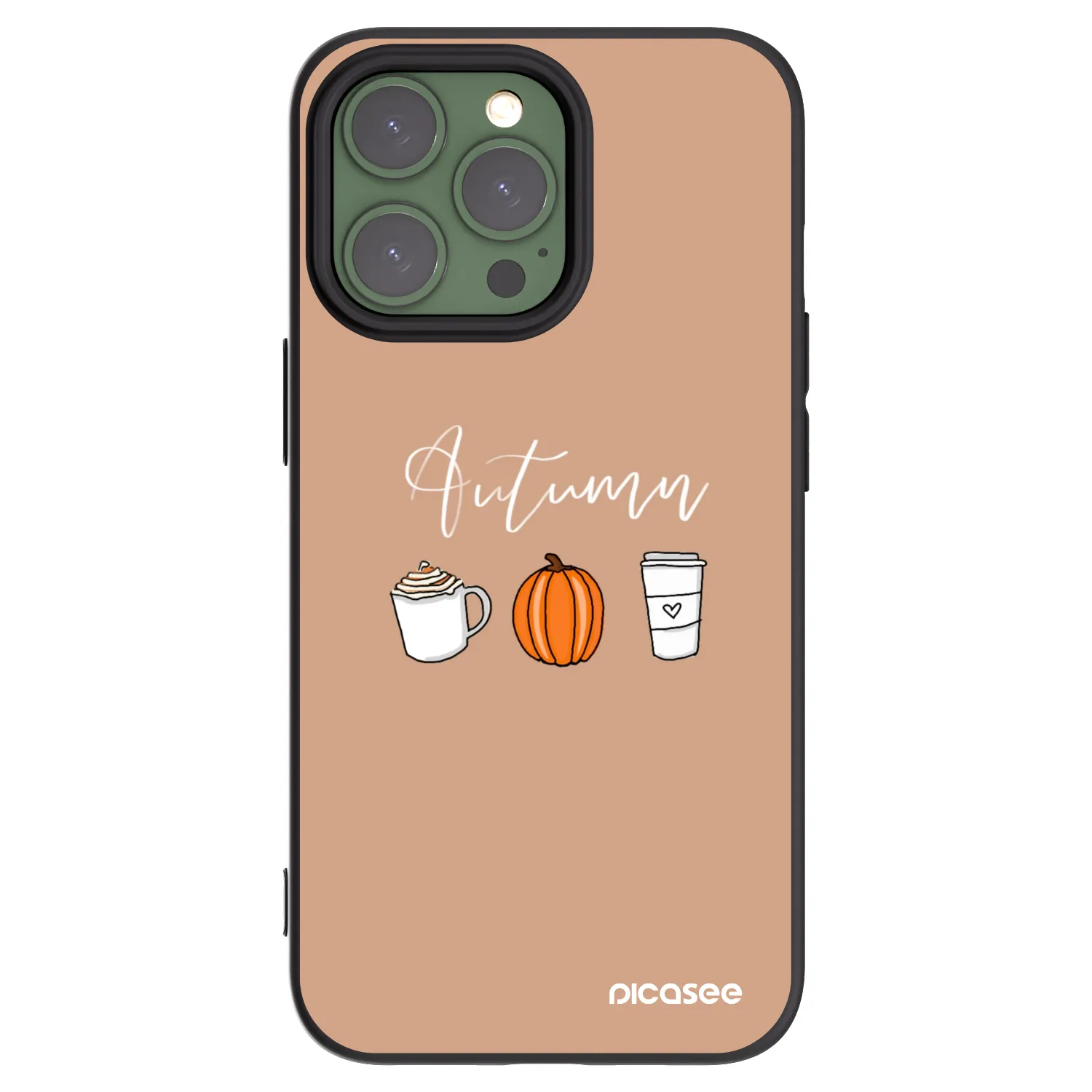 Picasee silikonowe czarne etui na Apple iPhone 13 Pro - Autumn