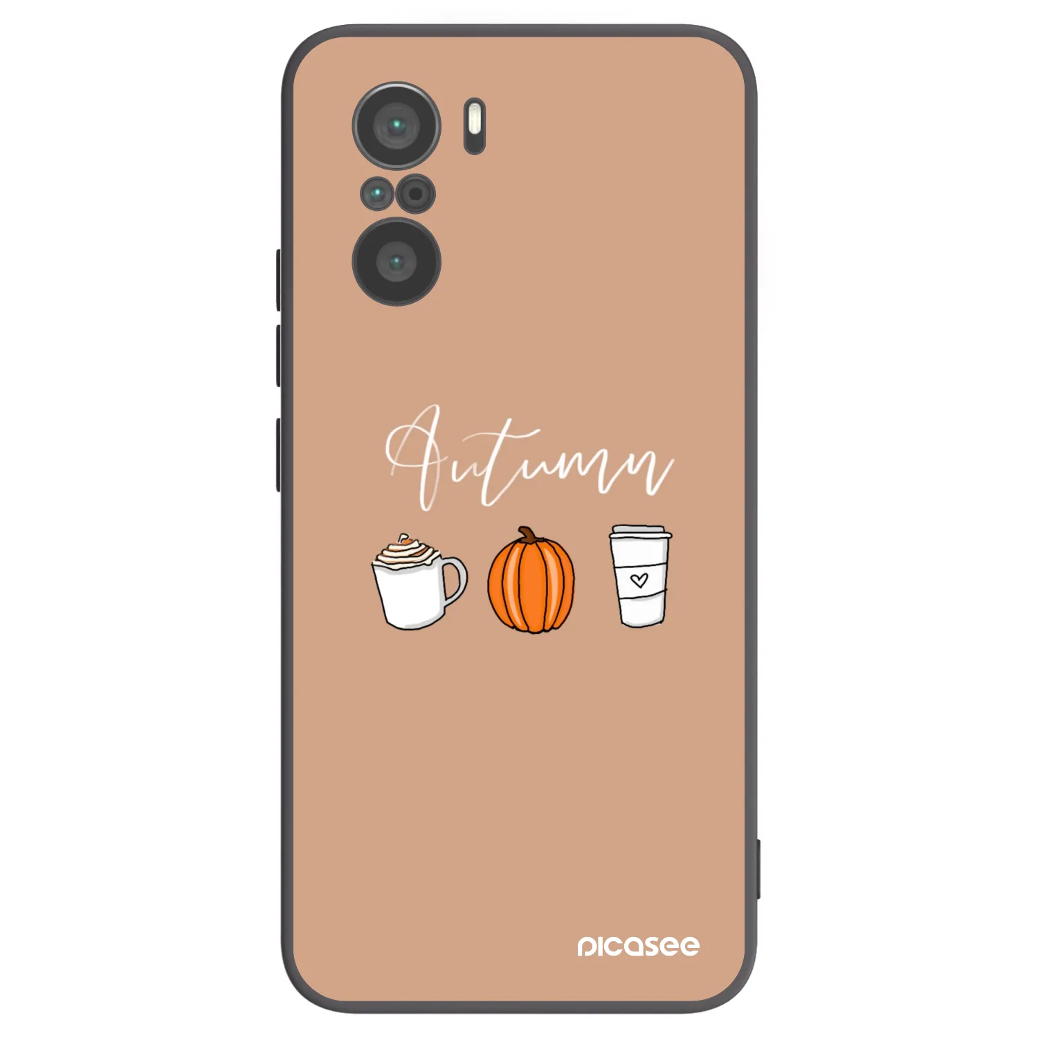 Picasee silikonowe czarne etui na Xiaomi Poco F3 - Autumn