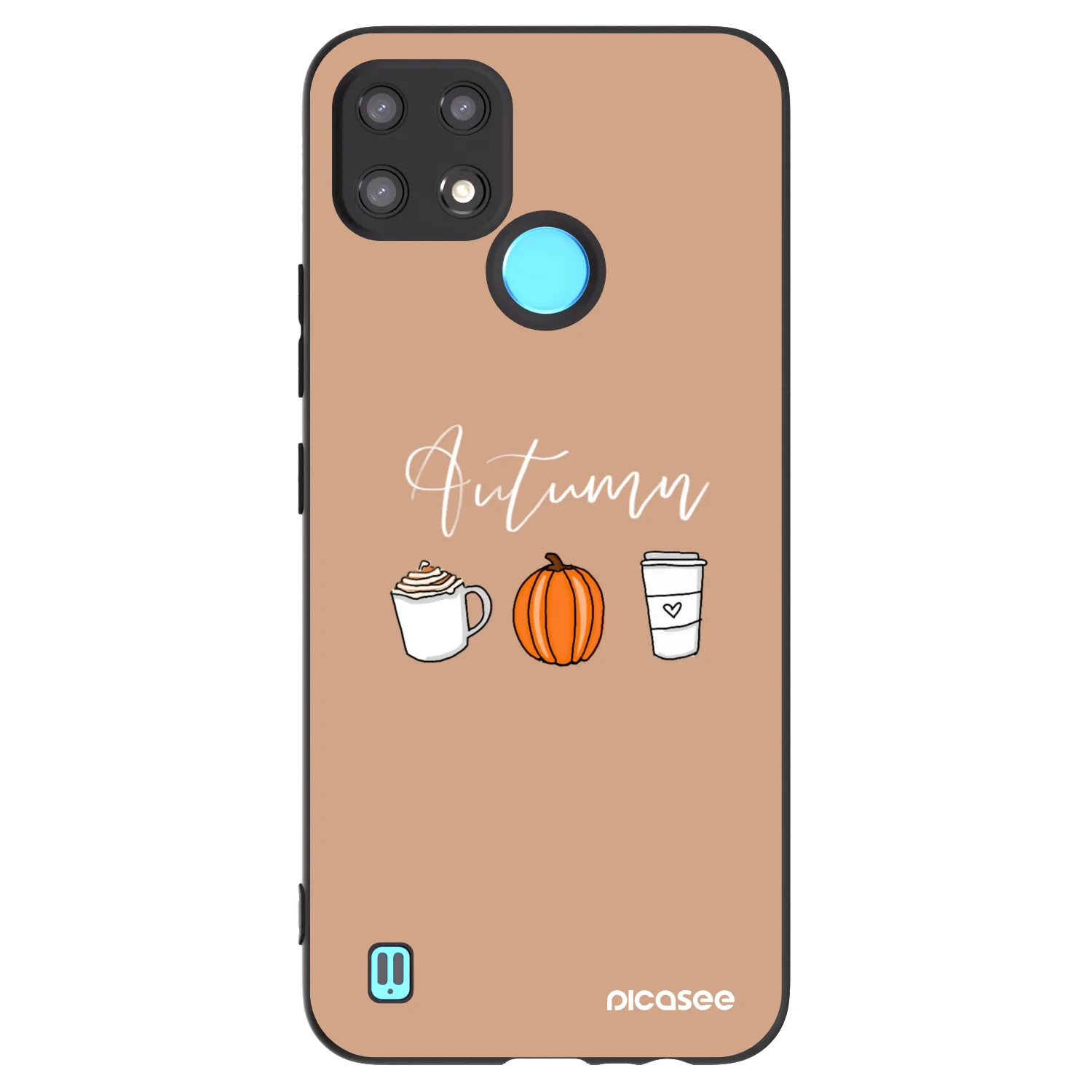 Picasee silikonowe czarne etui na Realme C21 - Autumn