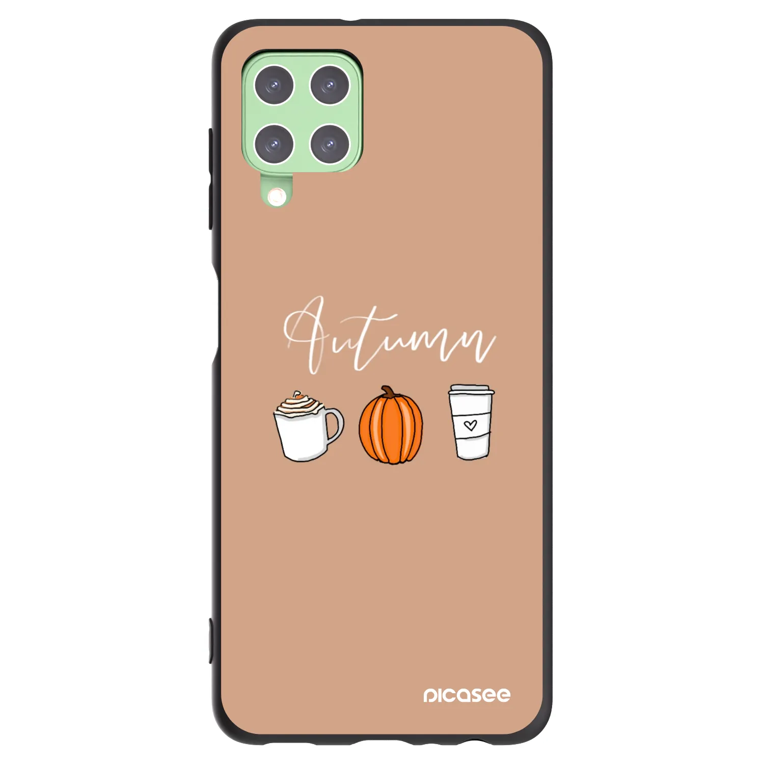 Picasee silikonowe czarne etui na Samsung Galaxy A22 A225F 4G - Autumn