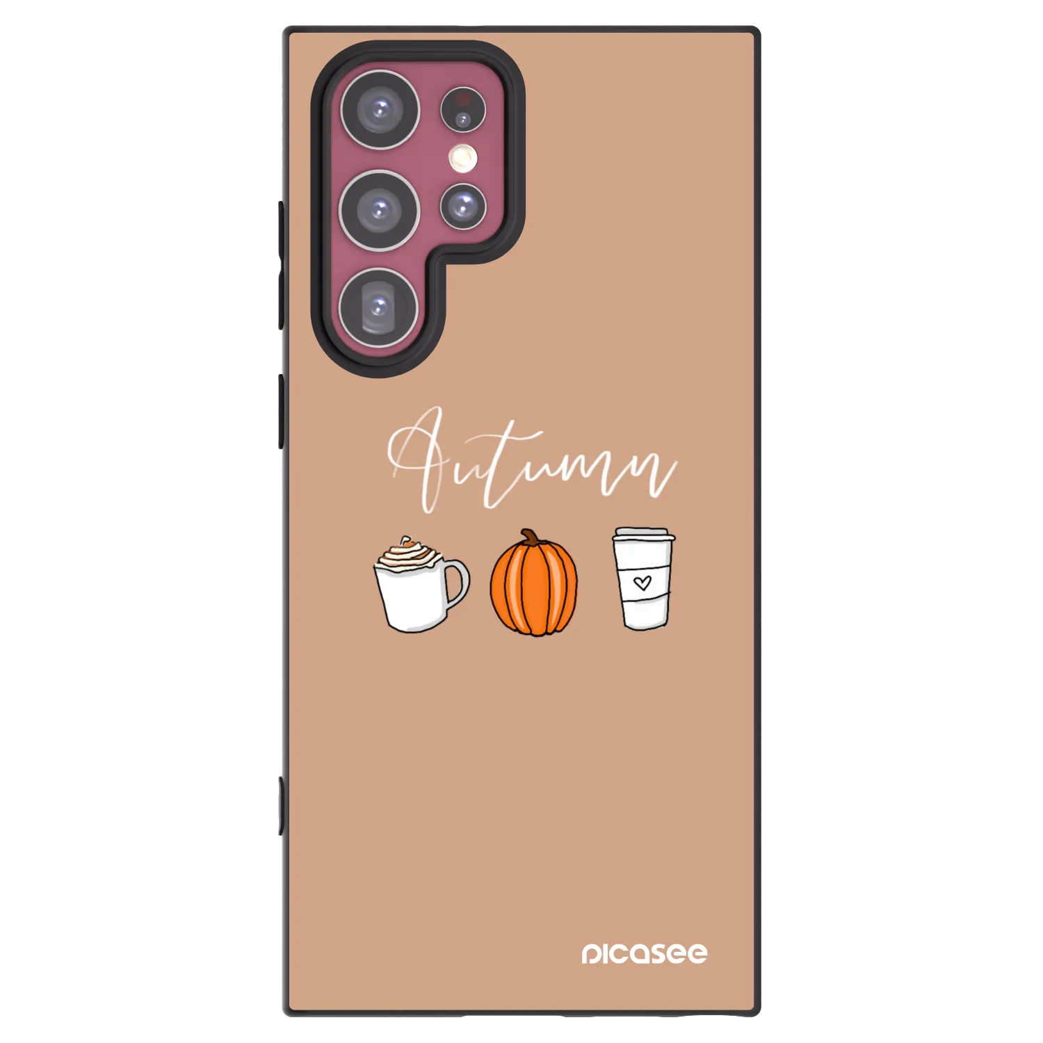 Picasee silikonowe czarne etui na Samsung Galaxy S22 Ultra 5G - Autumn