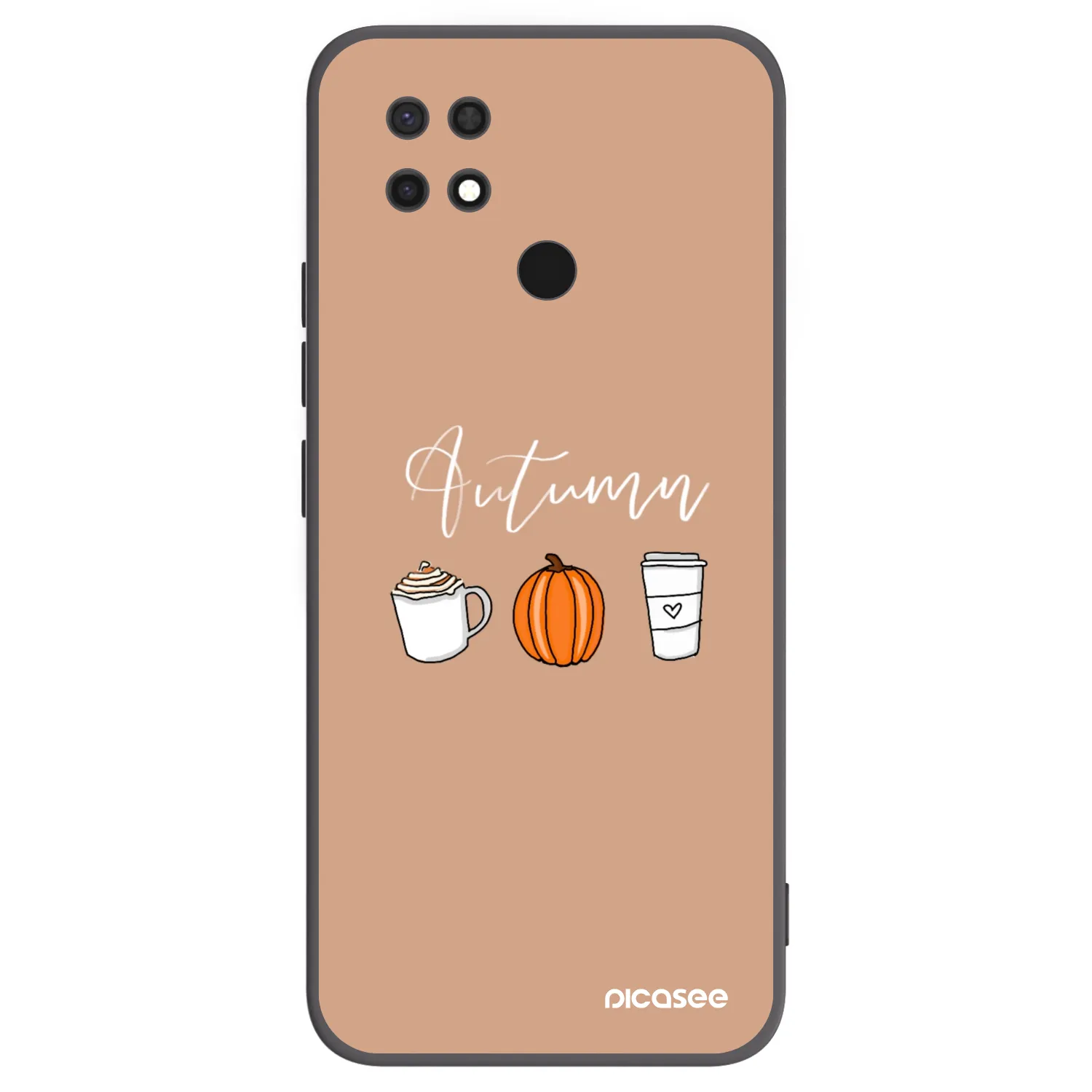 Picasee silikonowe czarne etui na Xiaomi Redmi 10C - Autumn