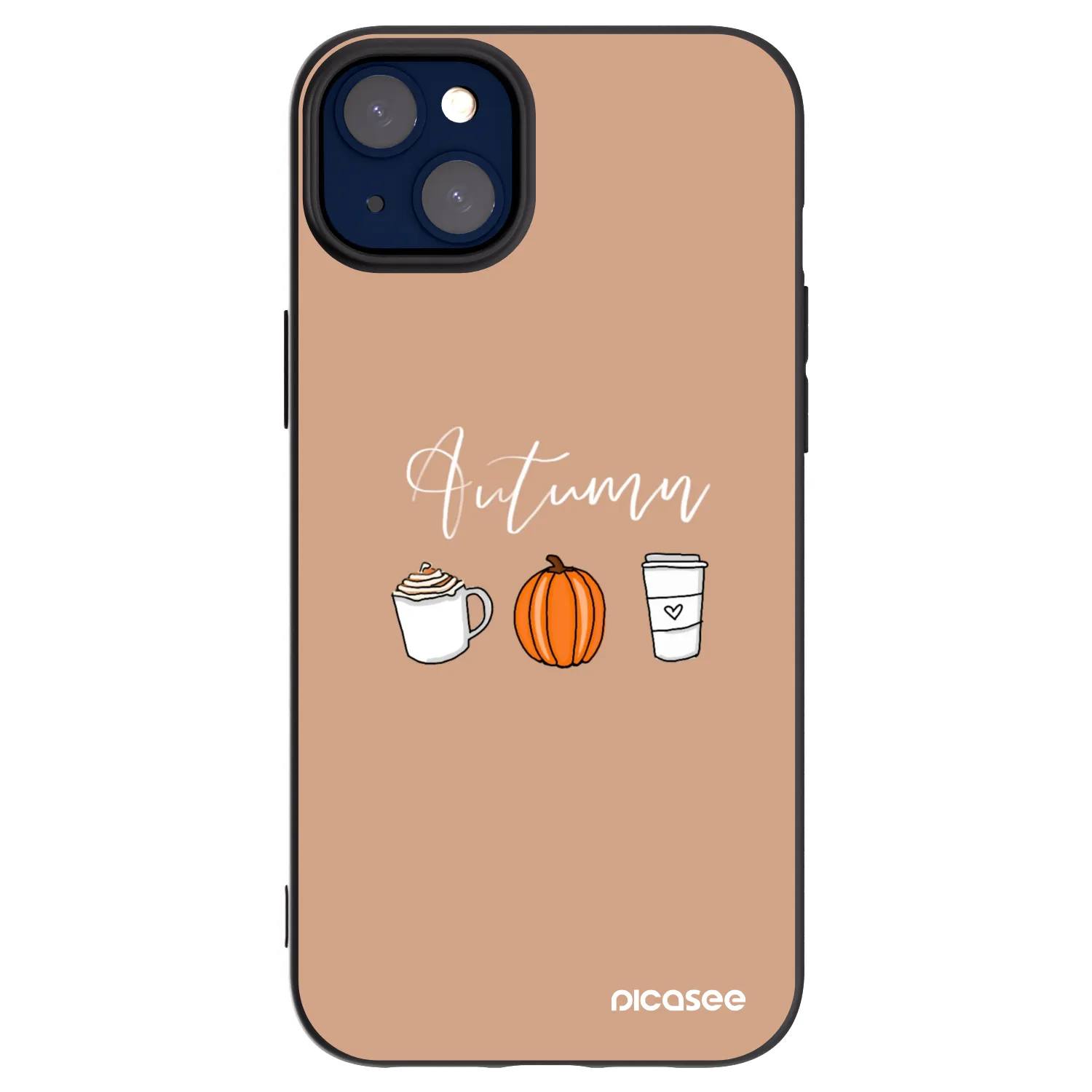 Picasee silikonowe czarne etui na Apple iPhone 14 Plus - Autumn
