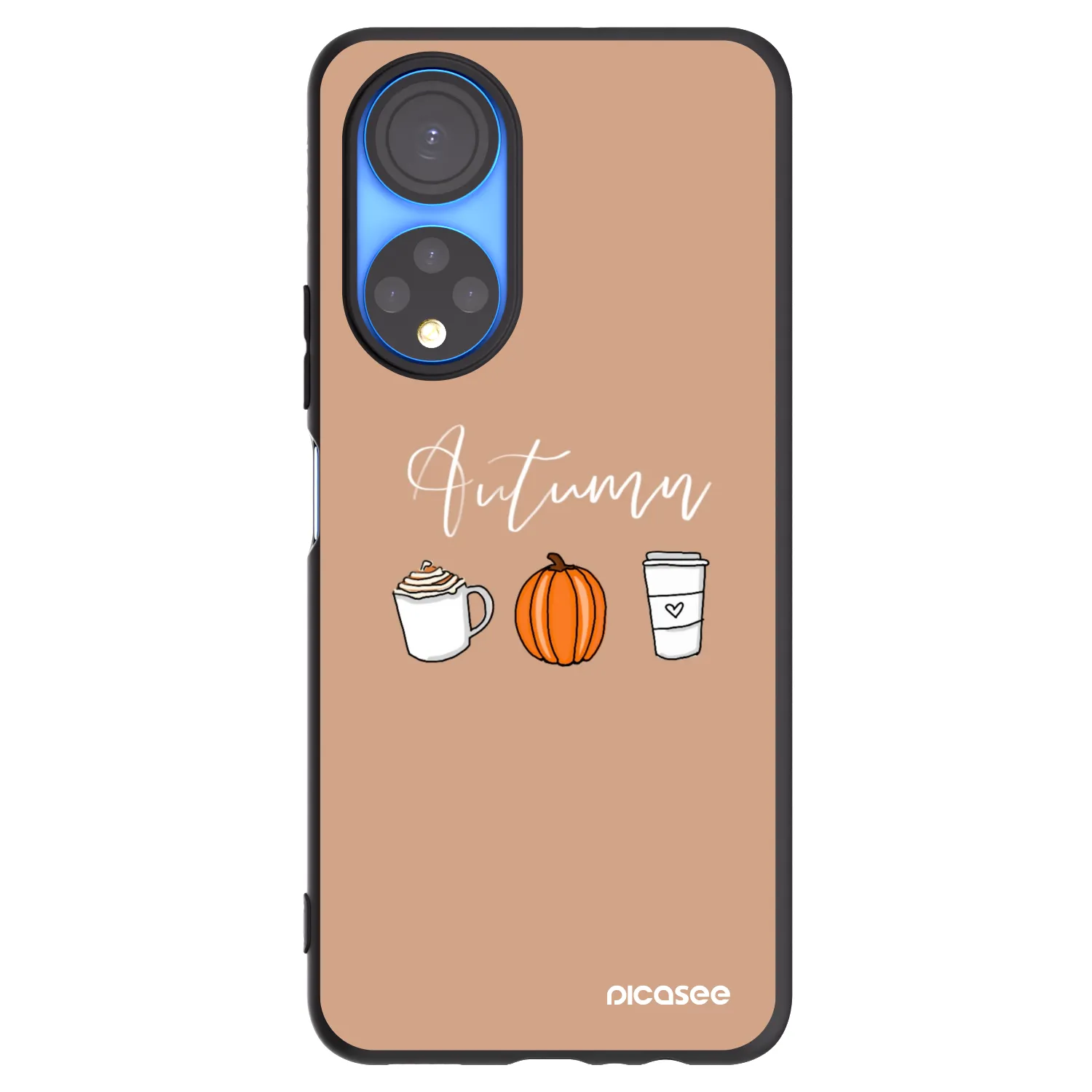 Picasee silikonowe czarne etui na Honor X7 - Autumn