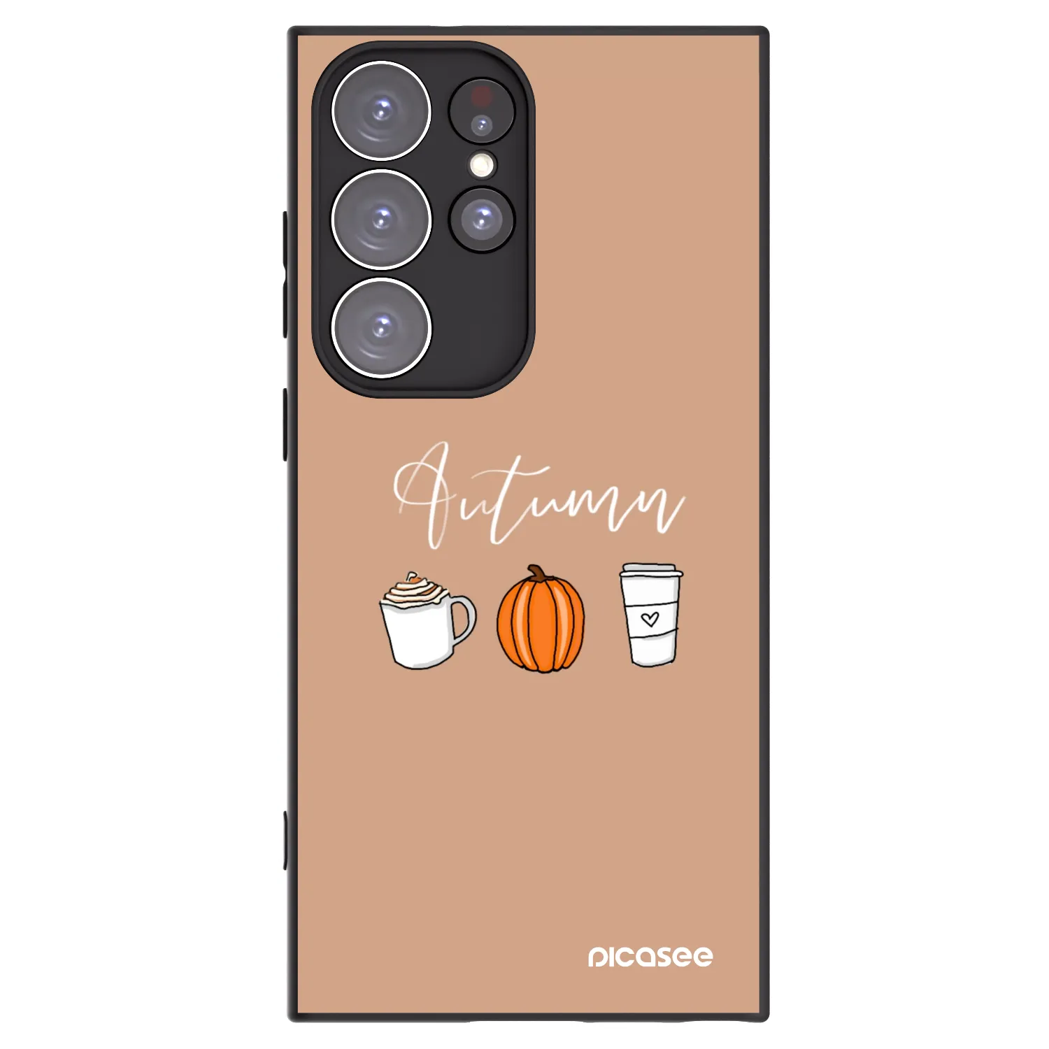 Picasee silikonowe czarne etui na Samsung Galaxy S23 Ultra 5G - Autumn