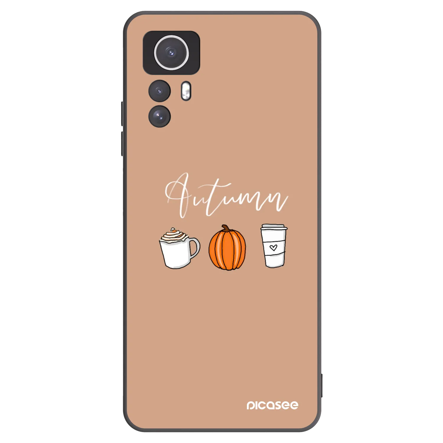 Picasee silikonowe czarne etui na Xiaomi Redmi Note 12S - Autumn