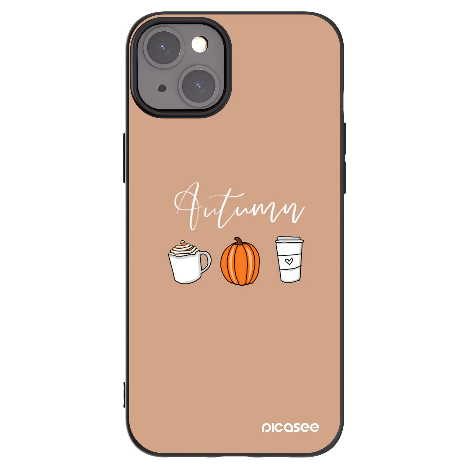 Picasee silikonowe czarne etui na Apple iPhone 15 Plus - Autumn