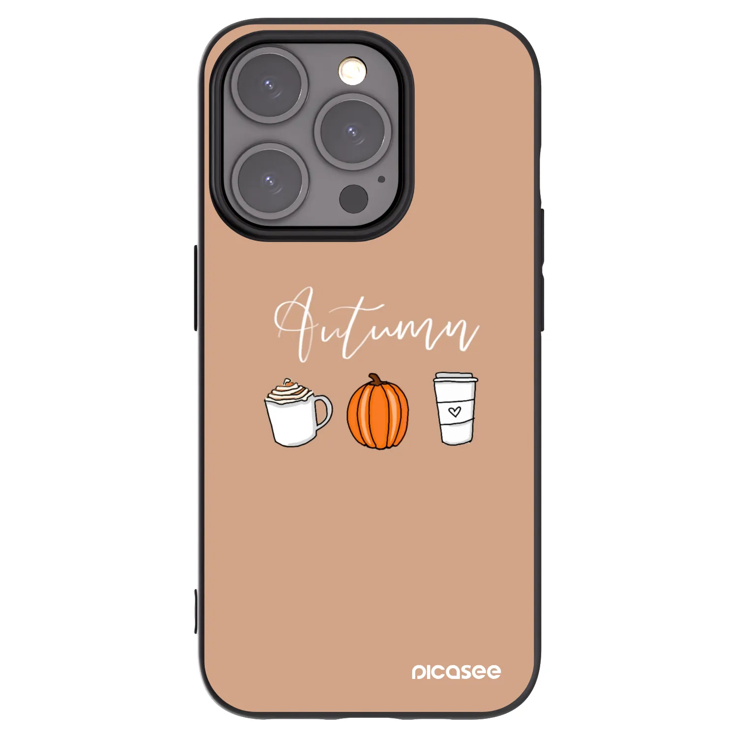 Picasee silikonowe czarne etui na Apple iPhone 15 Pro - Autumn