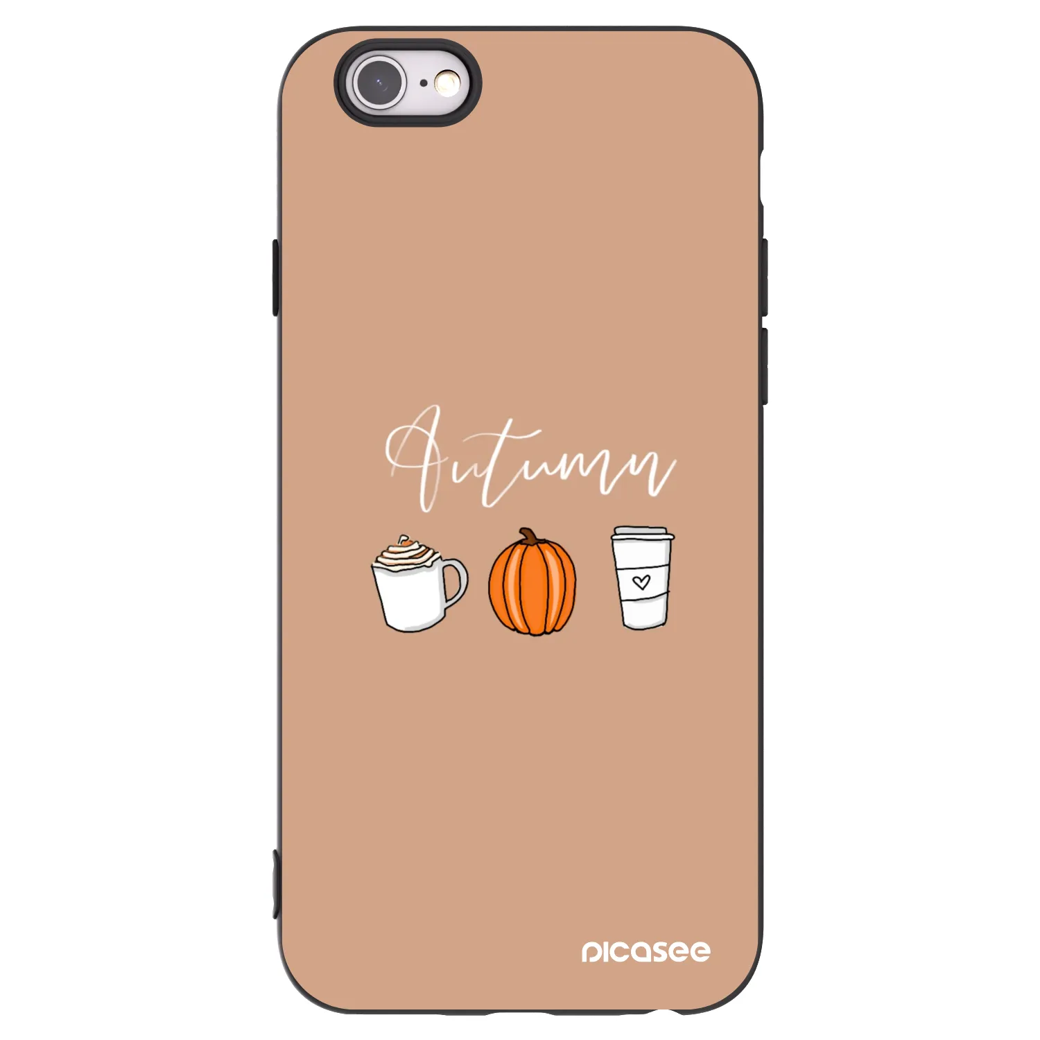 Picasee silikonowe czarne etui na Apple iPhone 6/6S - Autumn