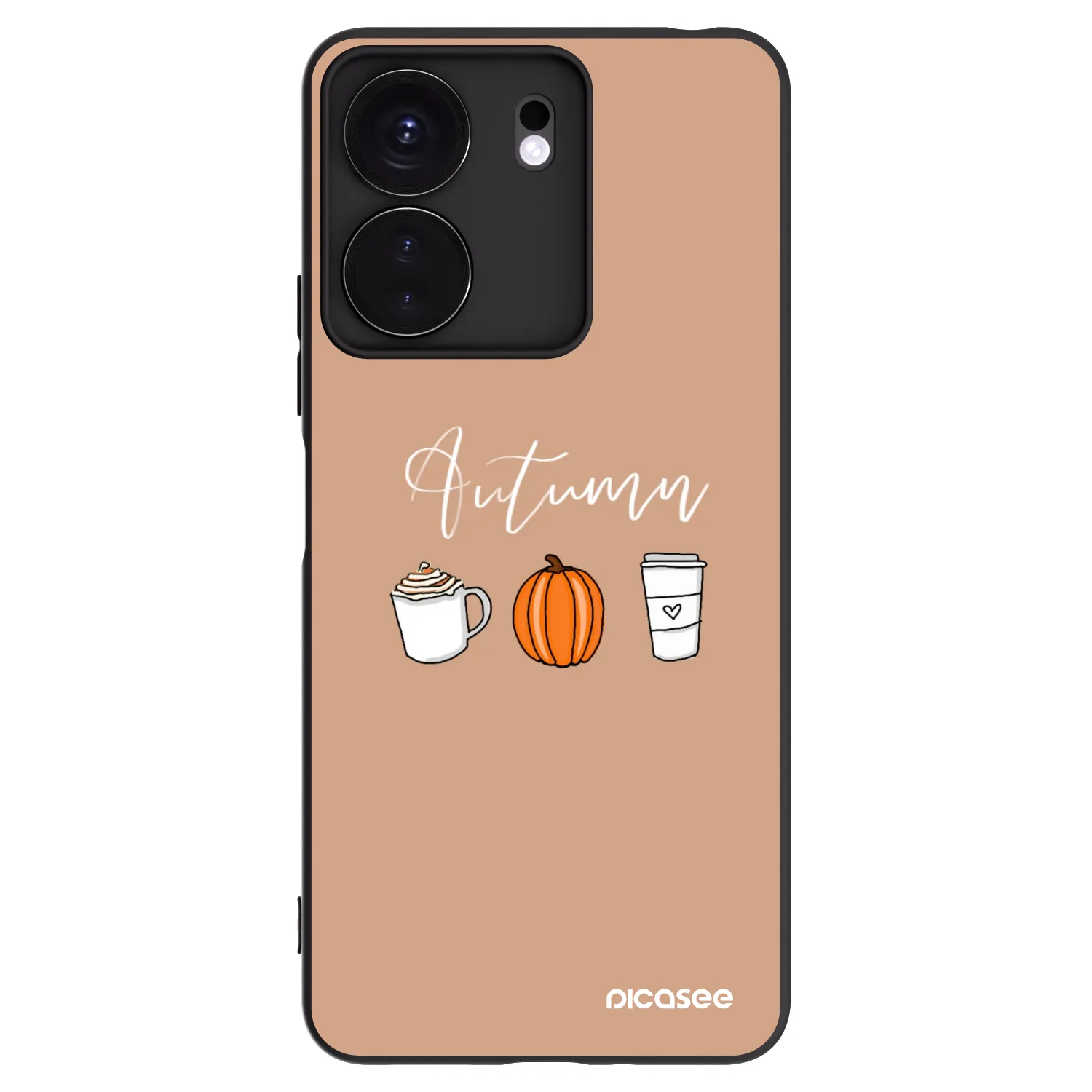Picasee silikonowe czarne etui na Xiaomi Redmi 13C 4G - Autumn