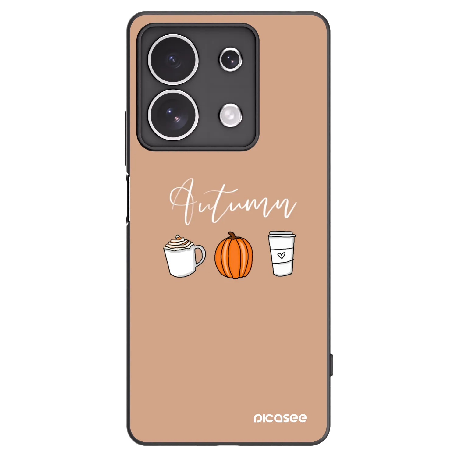 Picasee silikonowe czarne etui na Xiaomi Redmi Note 13 4G - Autumn