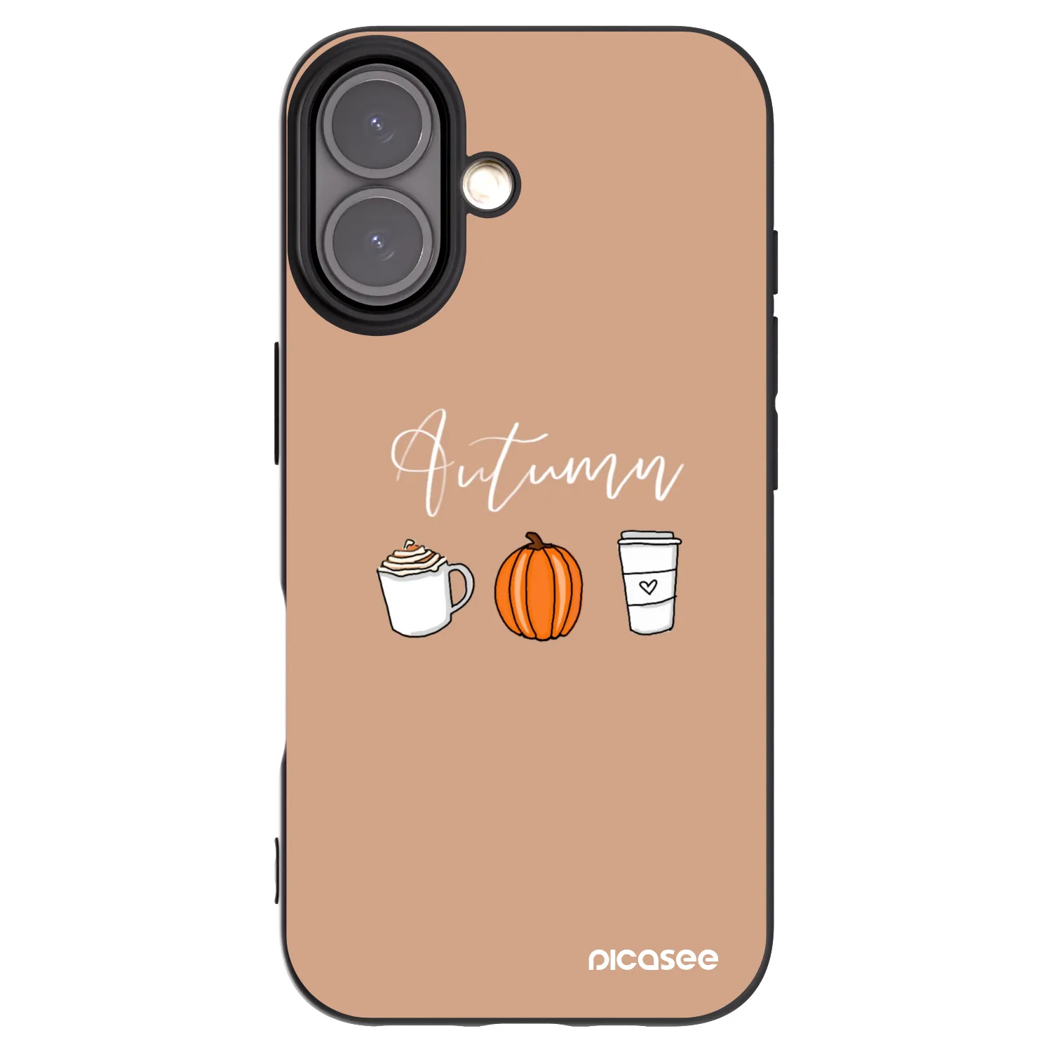 Picasee silikonowe czarne etui na Apple iPhone 16 - Autumn