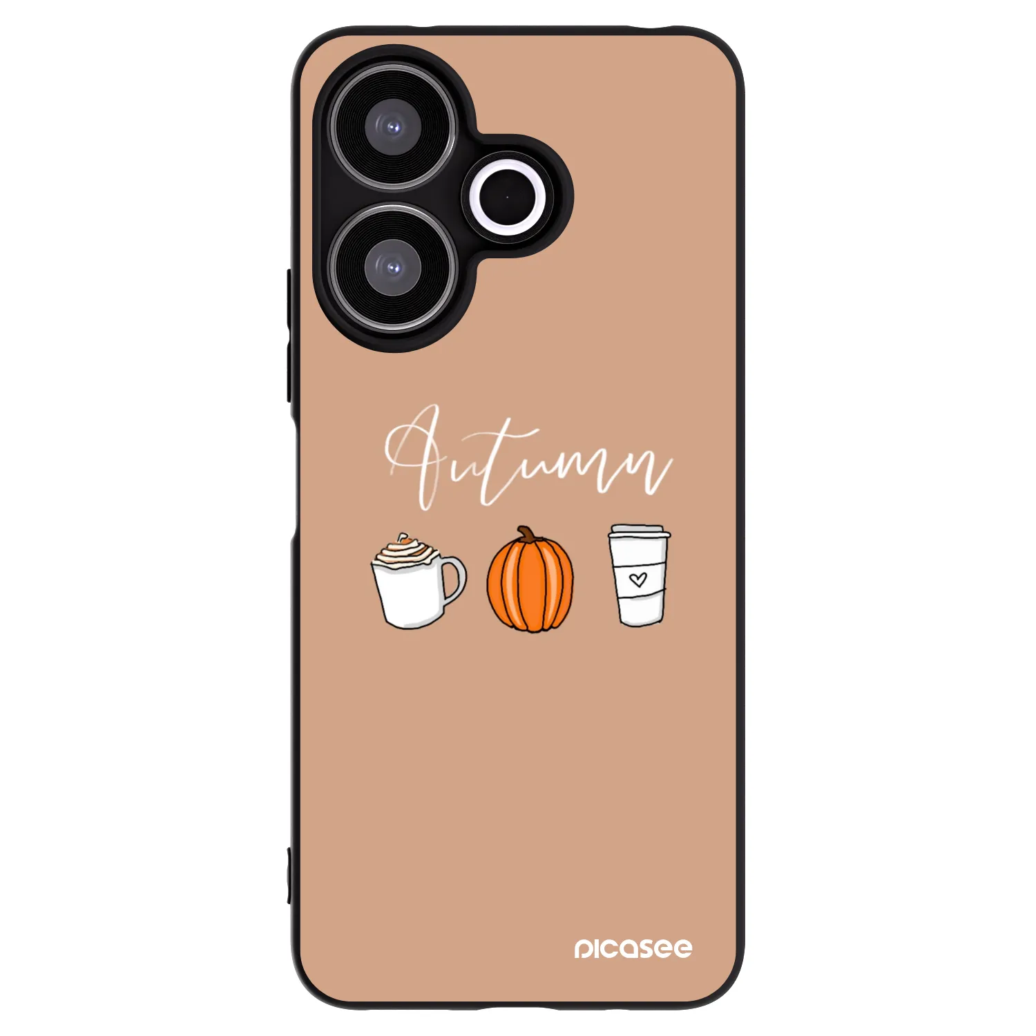 Picasee silikonowe czarne etui na Xiaomi Redmi 13 4G - Autumn