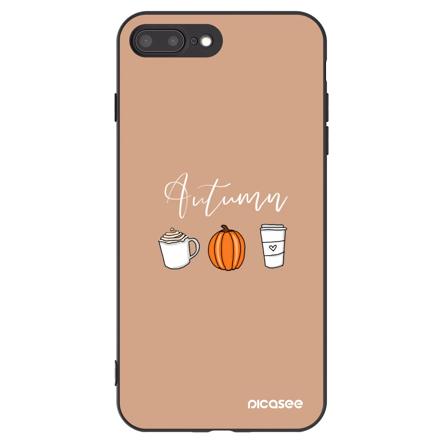 Picasee silikonowe czarne etui na Apple iPhone 7 Plus - Autumn
